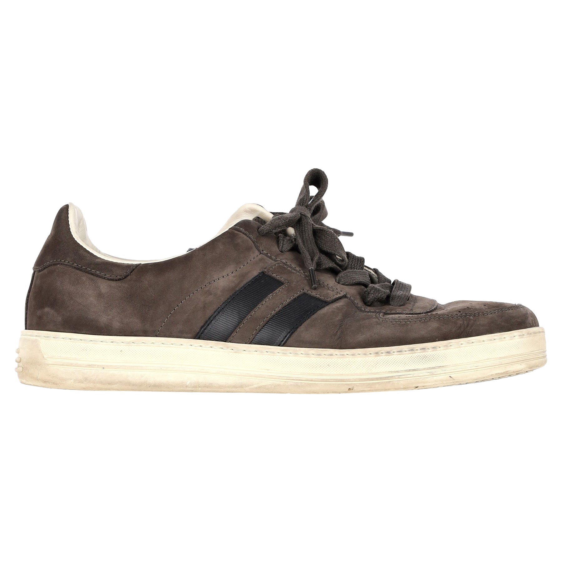 Tom Ford Radcliffe Leather-Trimmed Sneakers in Brown Suede