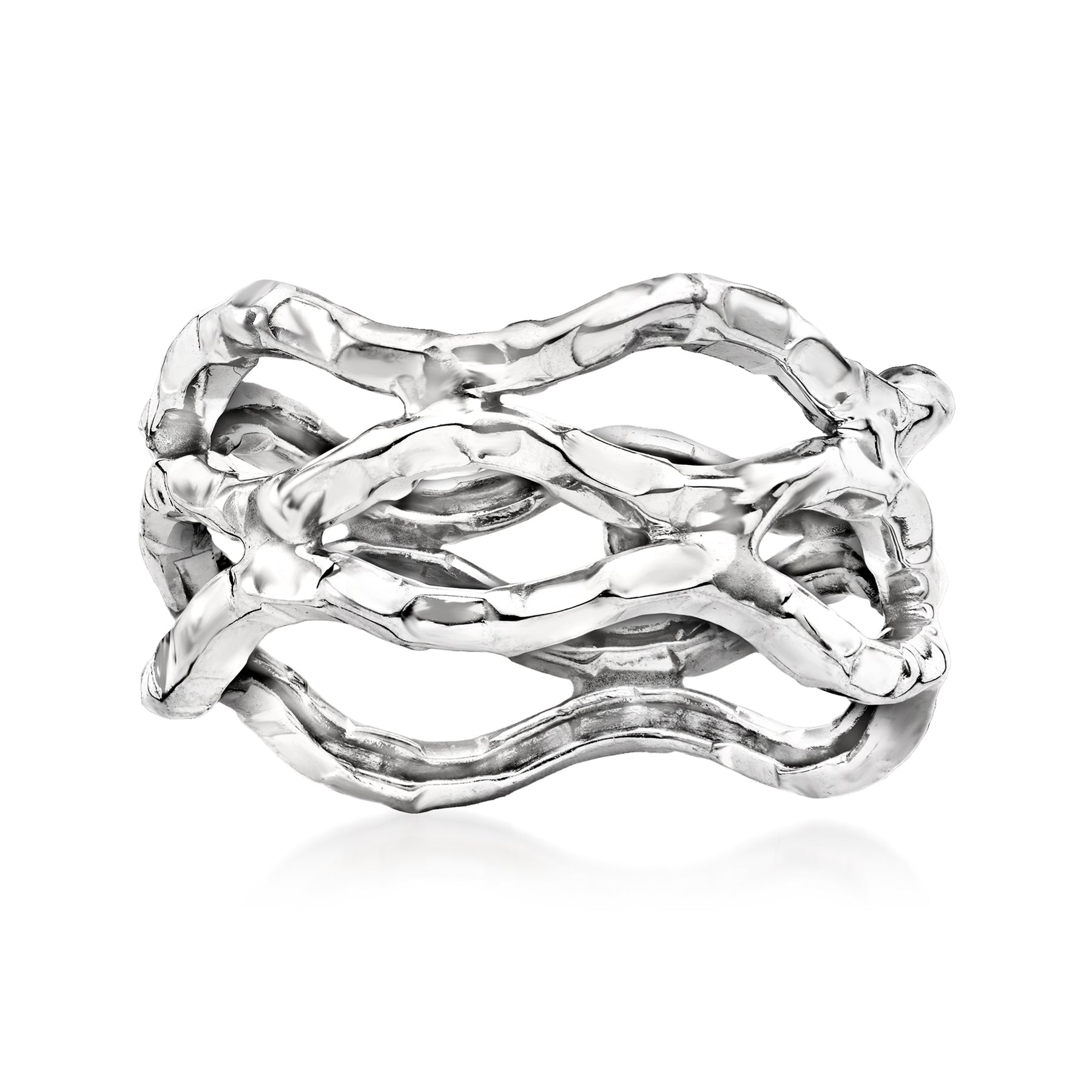 Ross-Simons 14kt White Gold Wavy Open-Space Ring