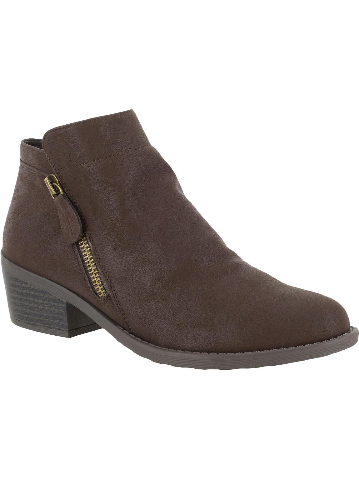 Gusto Womens 2 Side Zippers Stacked Block Heel Chelsea Boots