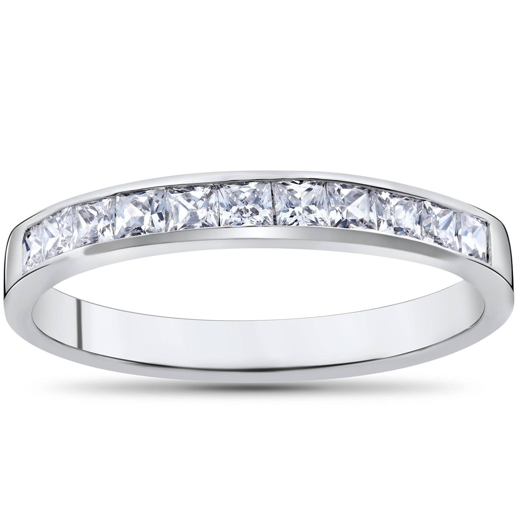 Princess Cut 1/2ct Diamond Wedding Anniversary 14K Ring White Gold