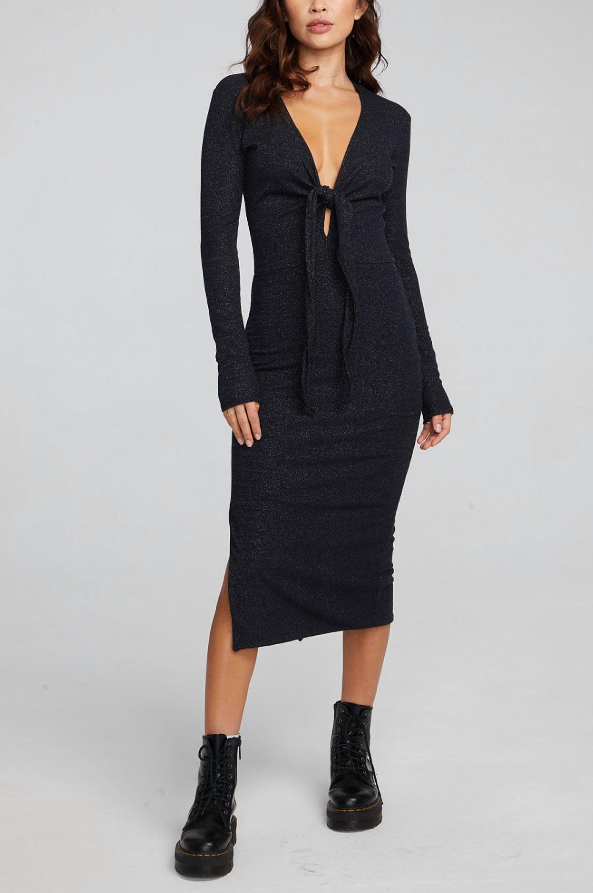 Jenn Midi Dress In Shadow Black