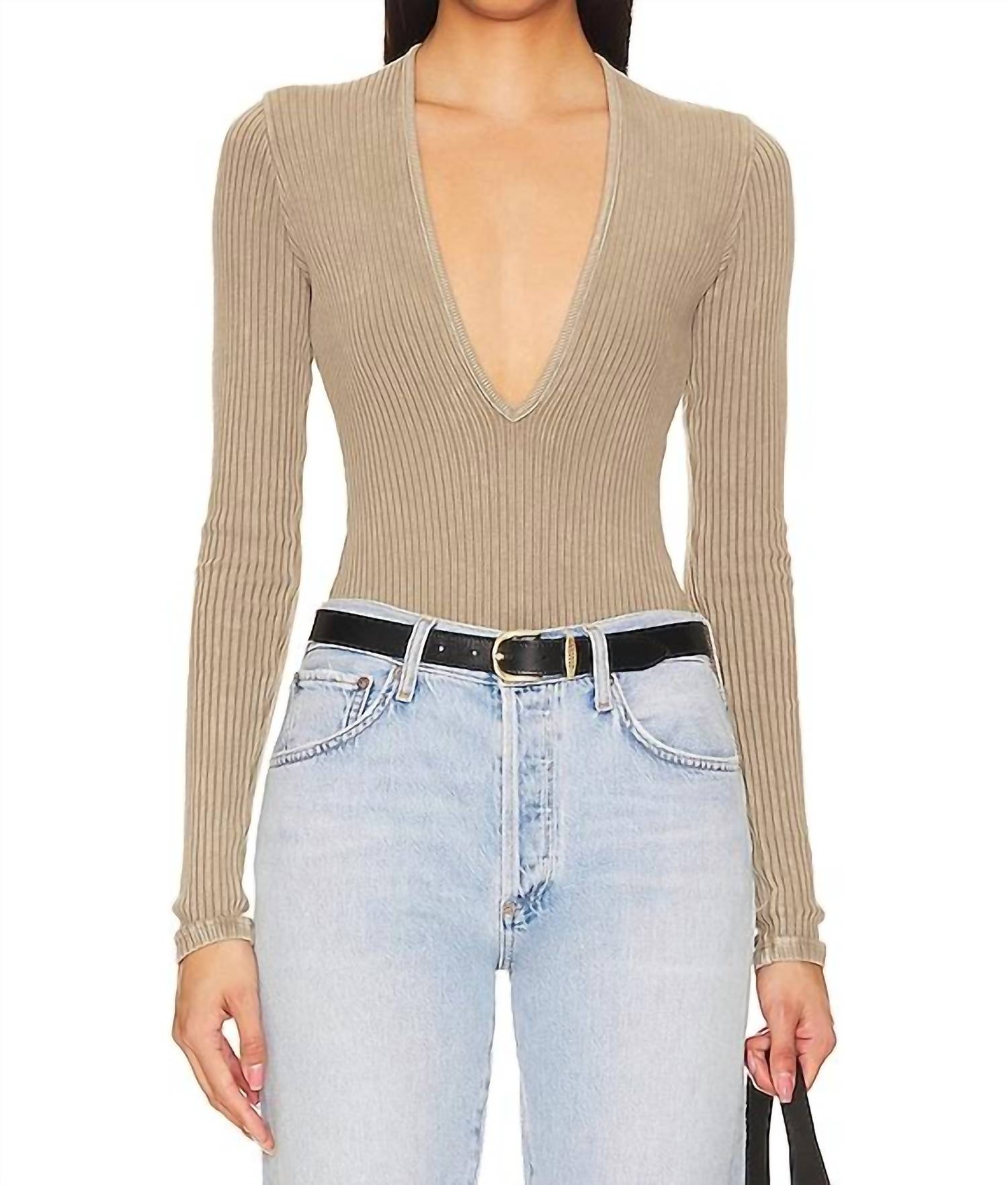 Zena Ribbed Bodysuit In Trail
