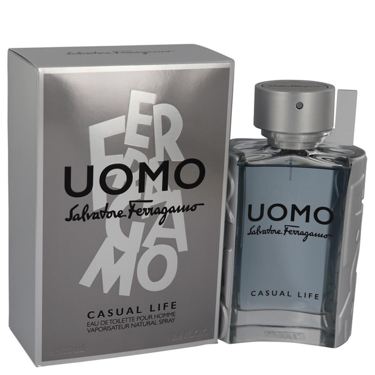 Salvatore Ferragamo 540735 3.4 oz Uomo Casual Life by Salvatore Ferragamo Eau De Toilette Spray for Men