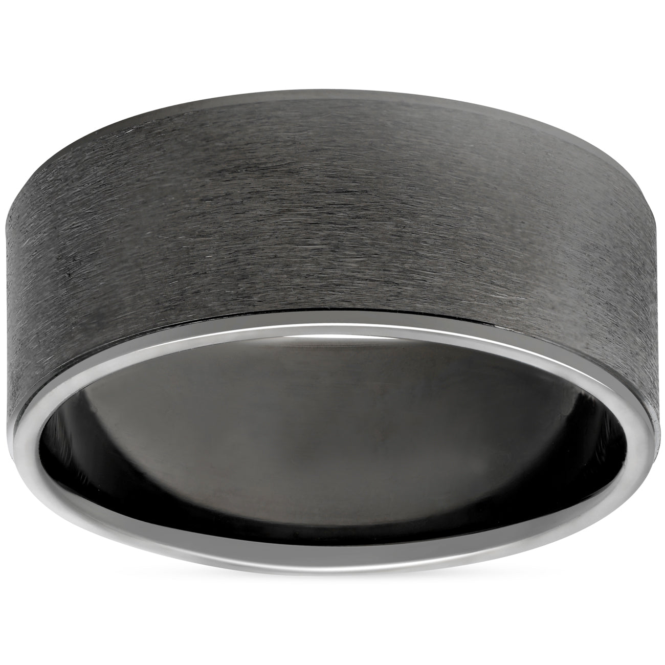 Mens 14K Black Gold Brushed 8mm Comfort Fit Wedding Band Size Selectable 7802598195260