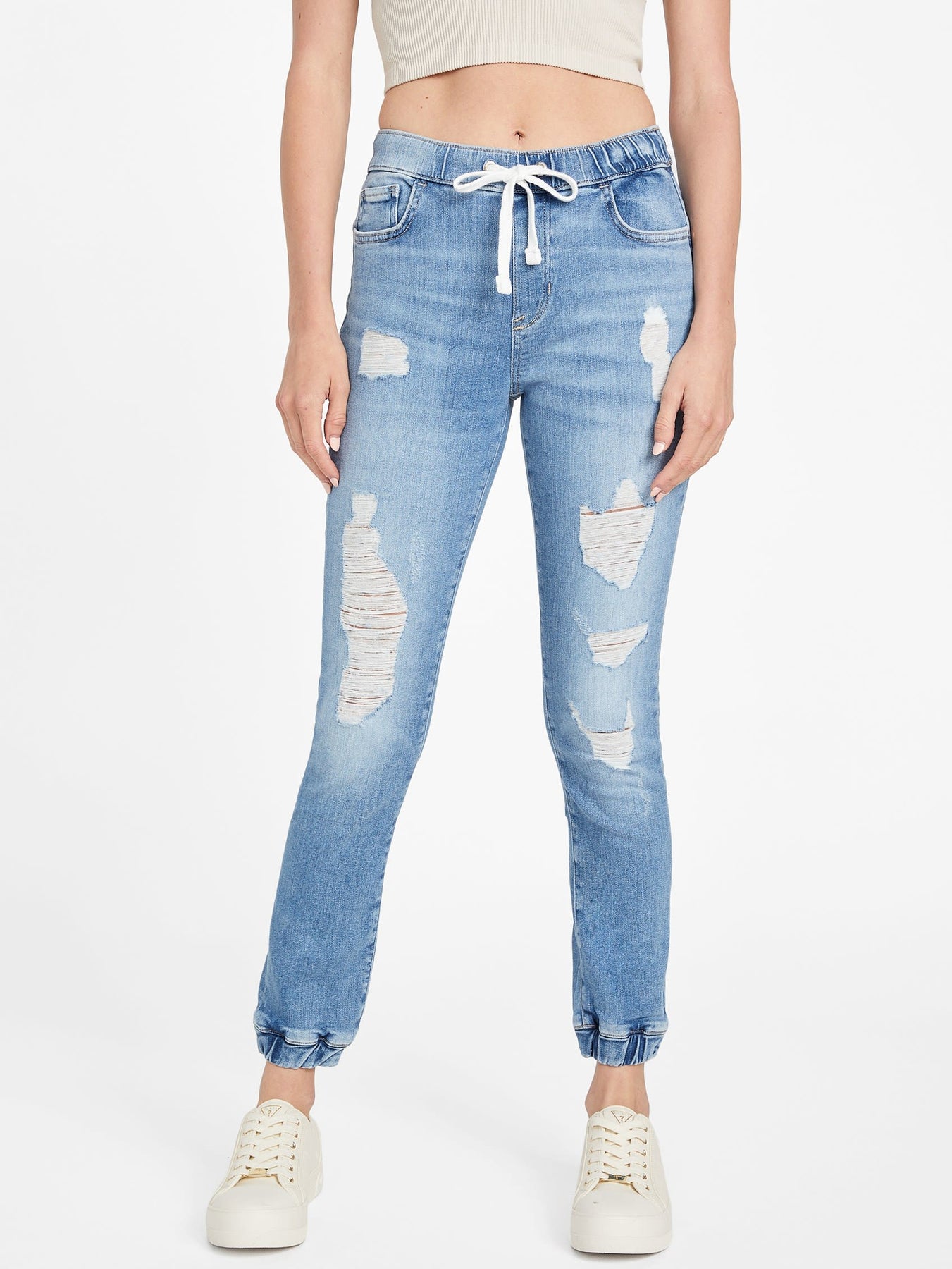 Eco Mary Destroyed Denim Joggers 7731382124604