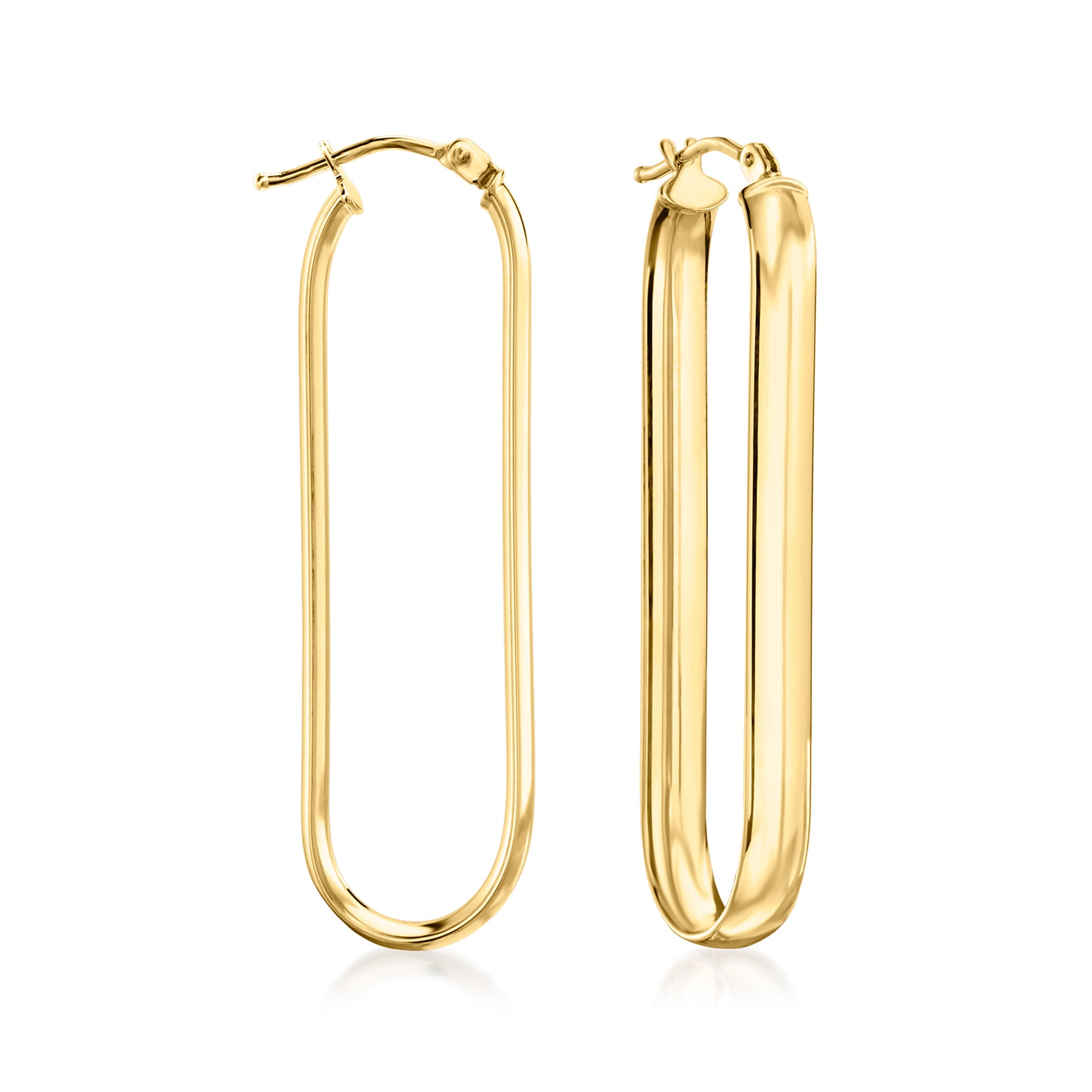 Ross-Simons Italian 14kt Yellow Gold Paper Clip Link Hoop Earrings