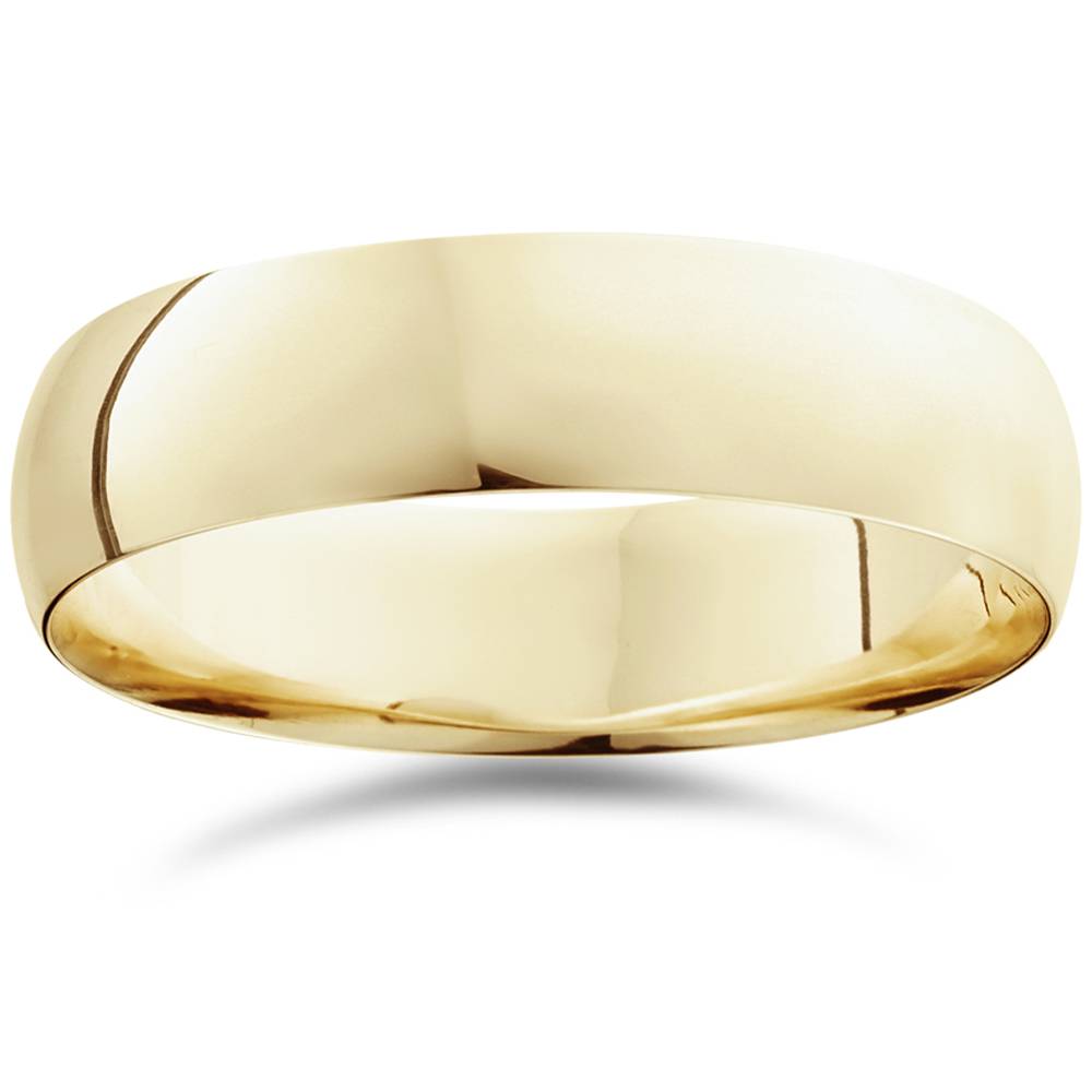 14K Yellow Gold High Polished Mens Wedding Band Ring Plain Size Selectable 7802591346748