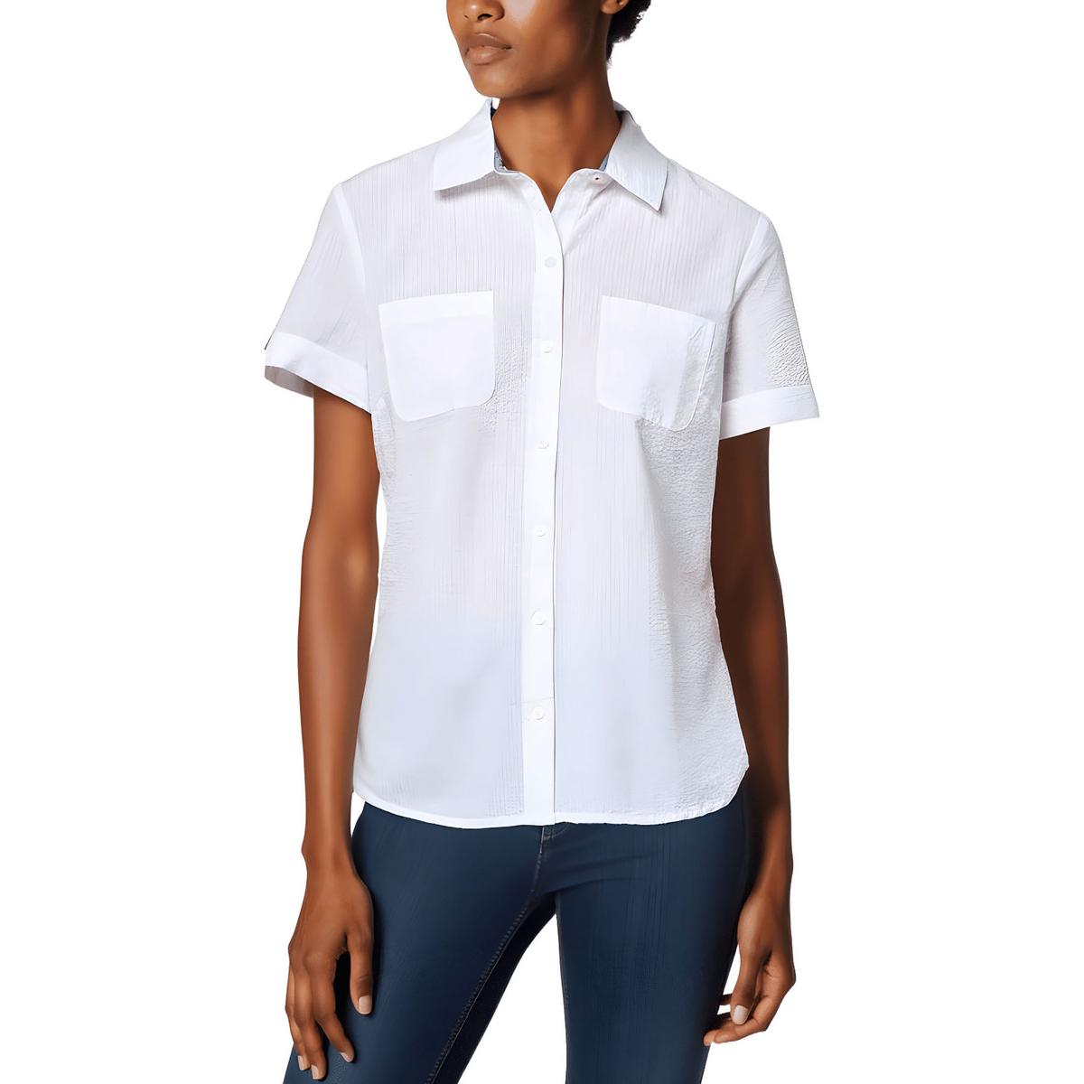 Pocket Cotton Button-Down Top