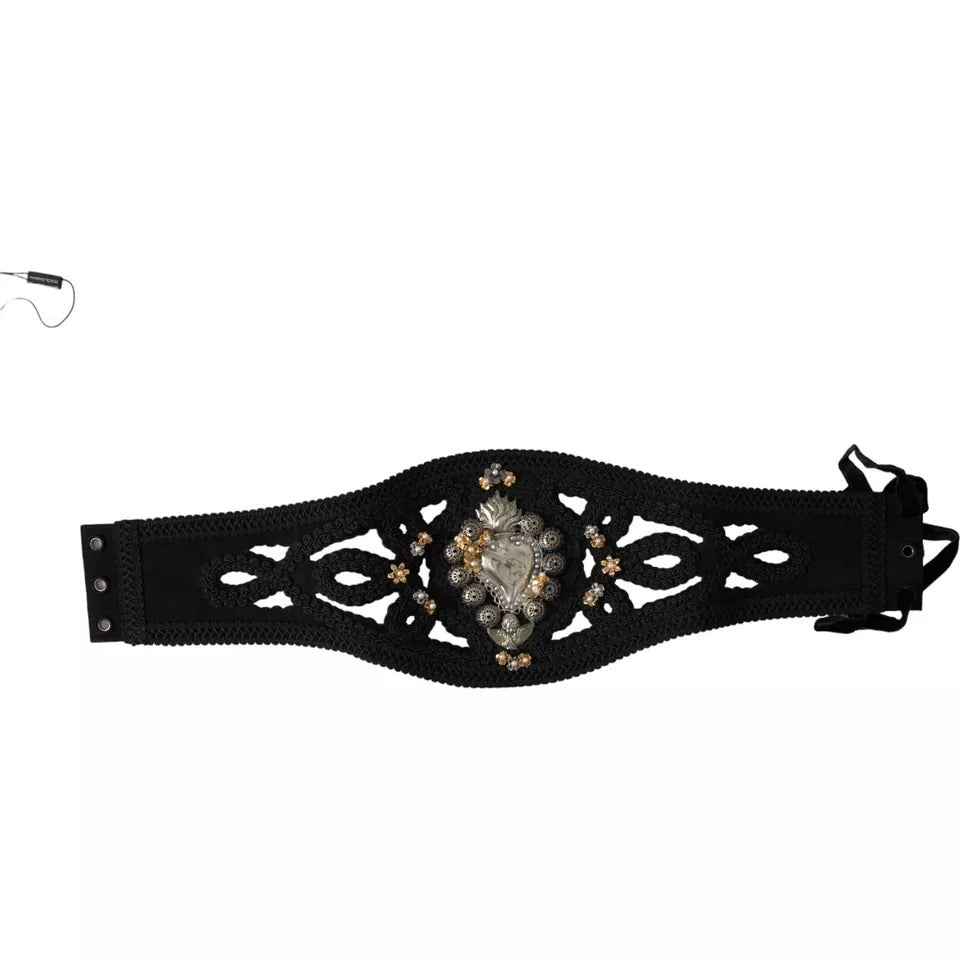 Dolce & Gabbana Canvas Embellished Waist Women Women's Belt (Pre-Owned)