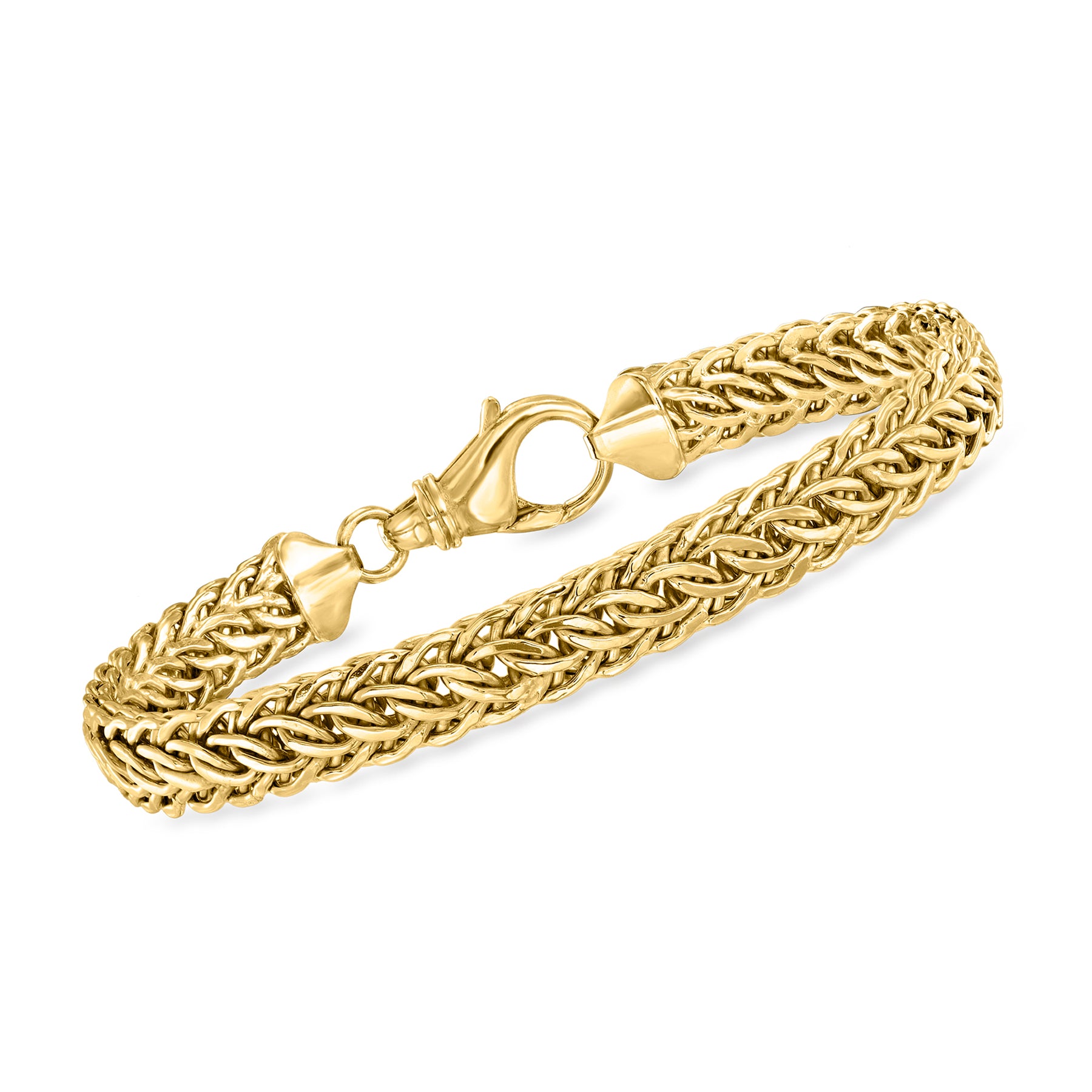 Ross-Simons 18kt Gold Over Sterling Cestina-Link Bracelet