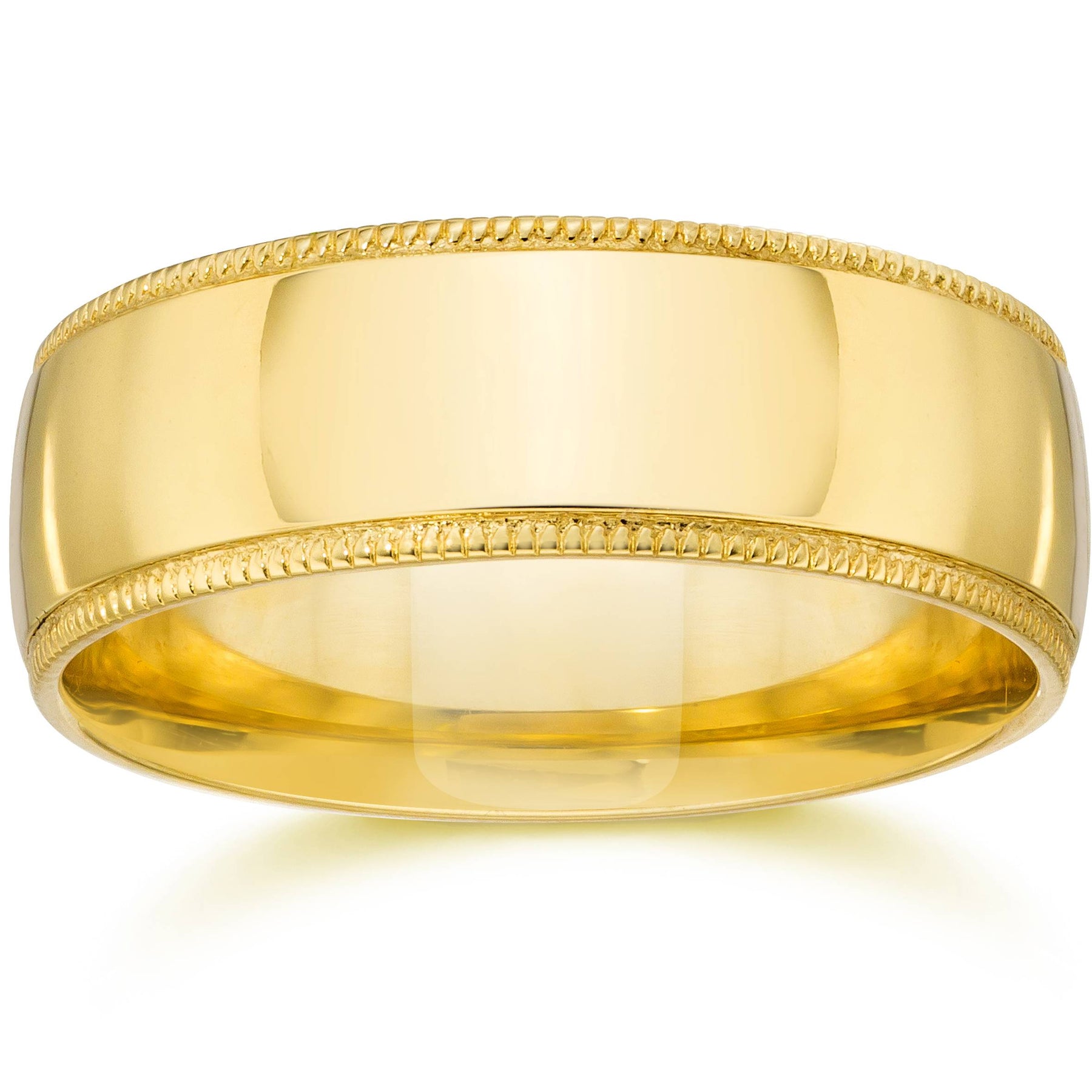 Milgrain Mens Wedding Band 14K Yellow Gold Size Selectable 7802603864124