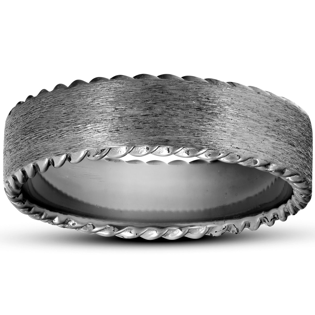 Mens Black Gold 6MM Comfort Fit Braided Brushed Wedding Band Comfor Fit 7802595934268