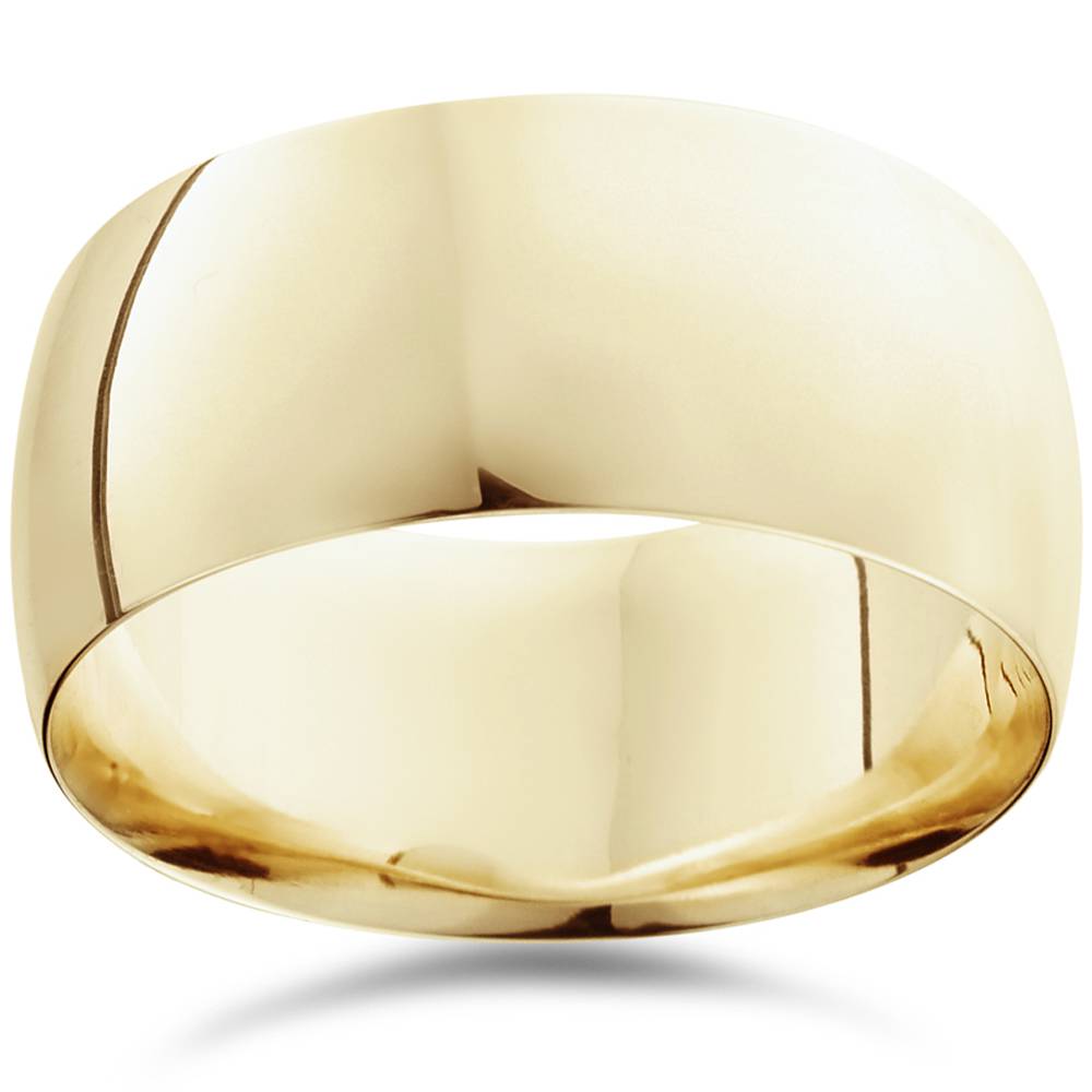 10mm Dome High Polished Wedding Band 10K Yellow Gold Size Selectable 7802236010556