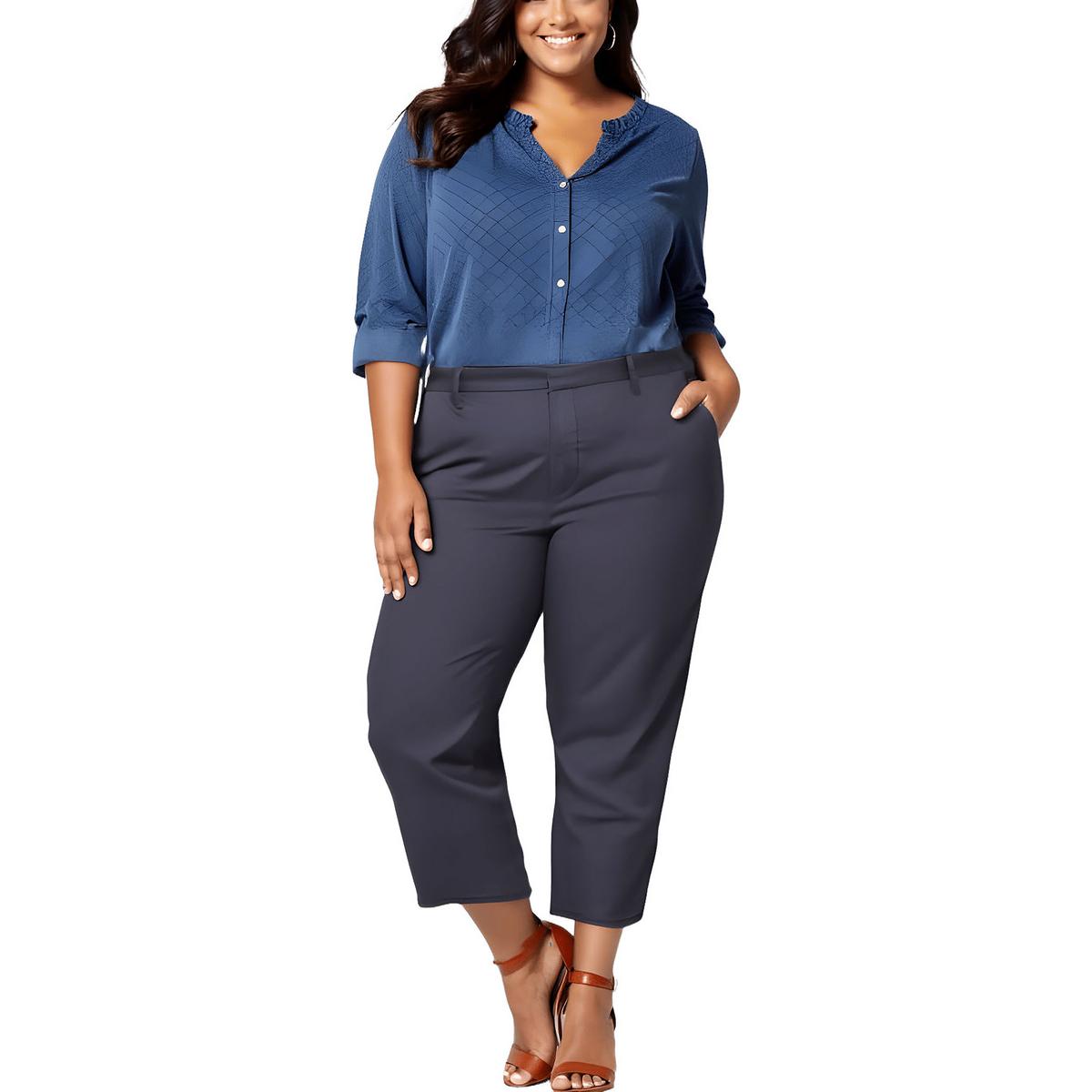 Plus Solid Trouser Pants