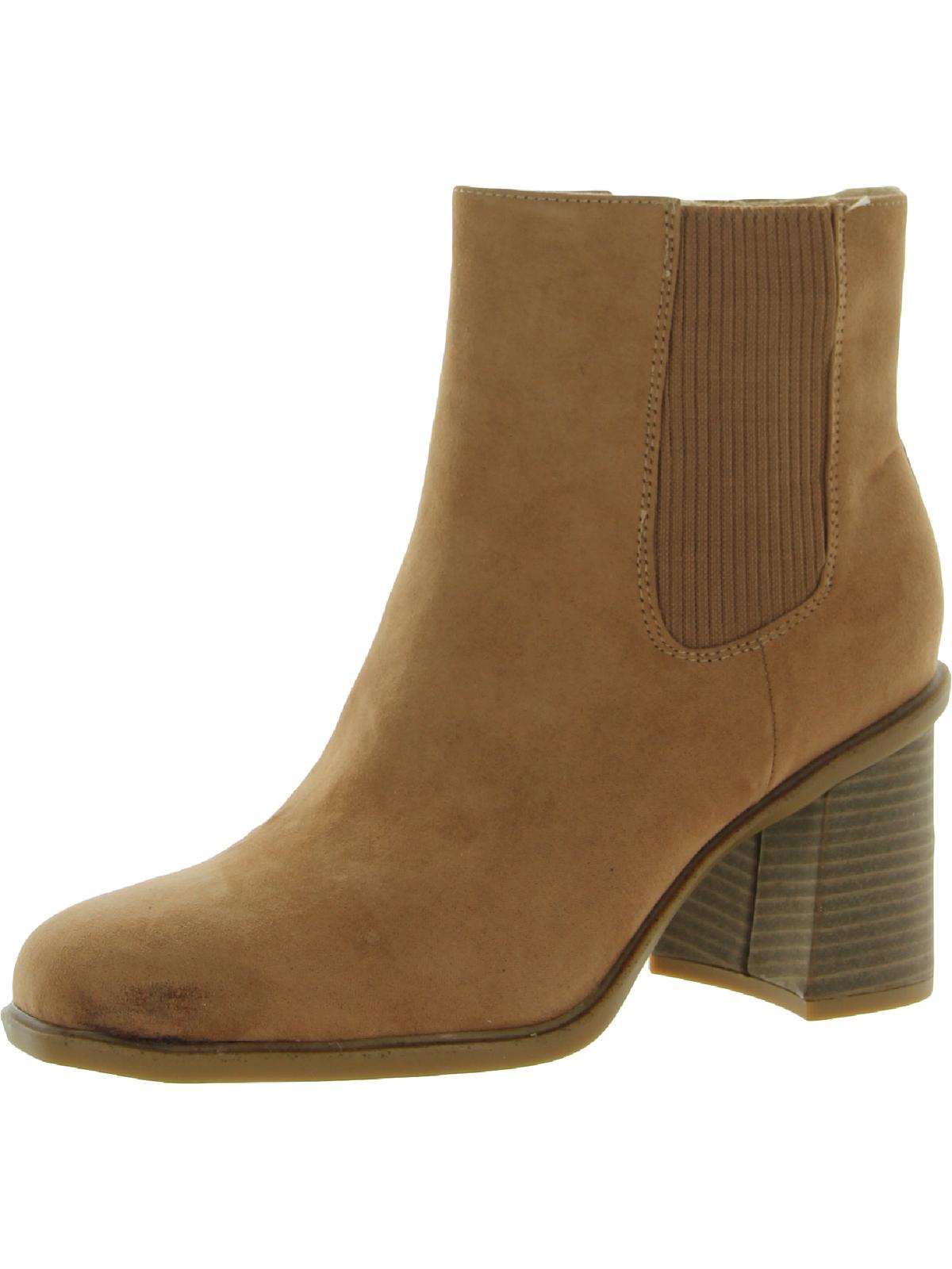 Ride Away Womens Zipper Stacked Ankle Boots