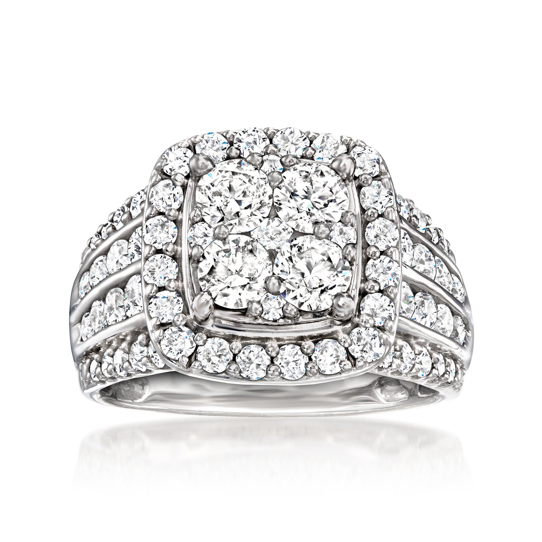 Ross-Simons Diamond Cluster Ring in 14kt White Gold