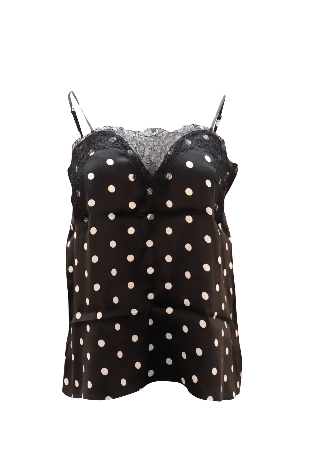 Cami NYC Polka Dot Sweetheart Camisole in Black Print Silk 7763053084732