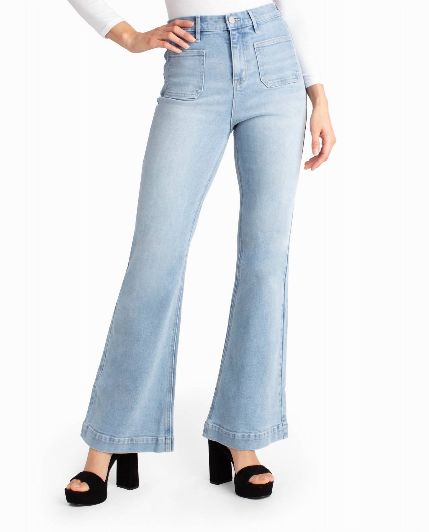 Sutton Place High Rise Flare Jean In Light Blue 7692274008124