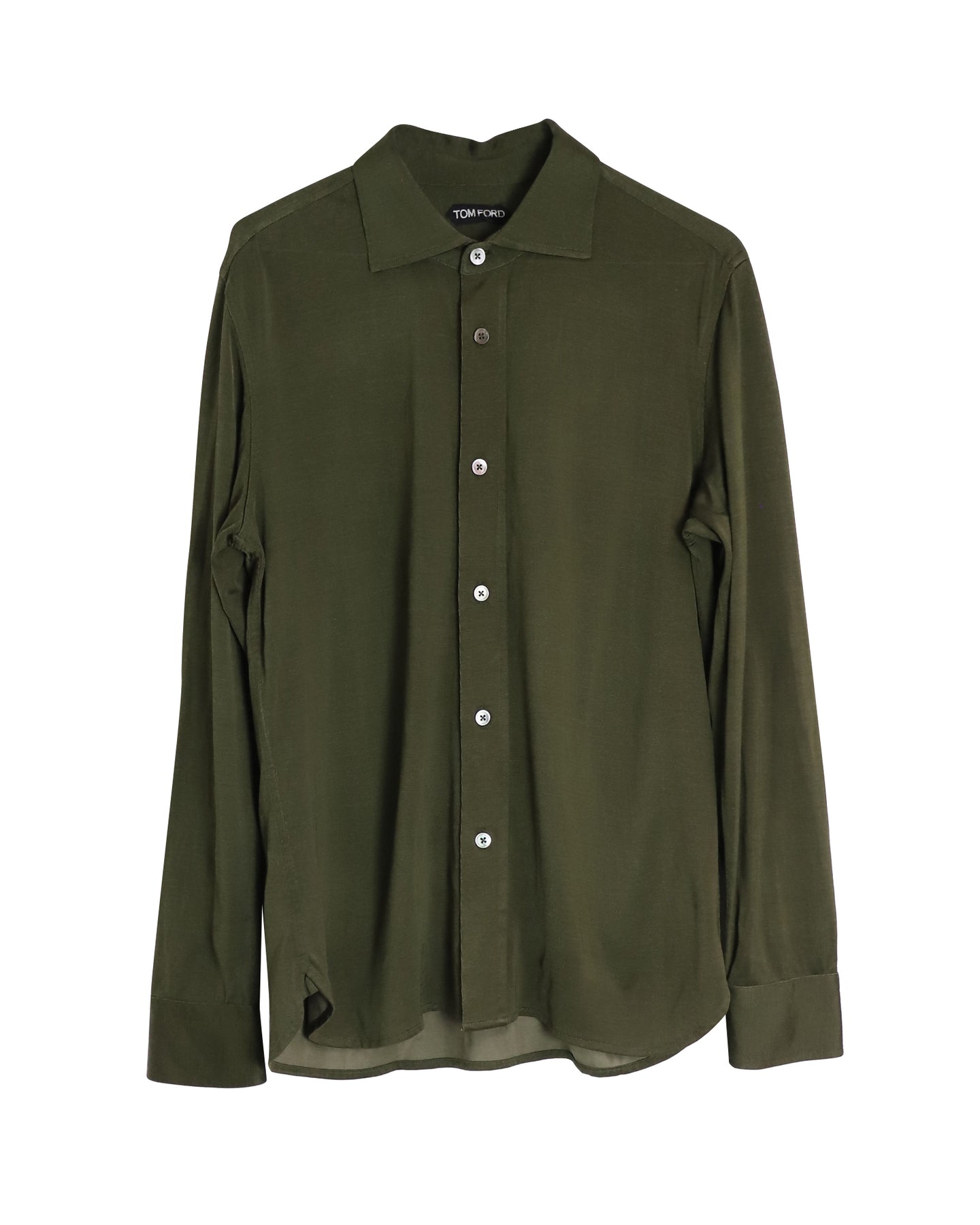 Tom Ford Button-Down Shirt in Green Viscose