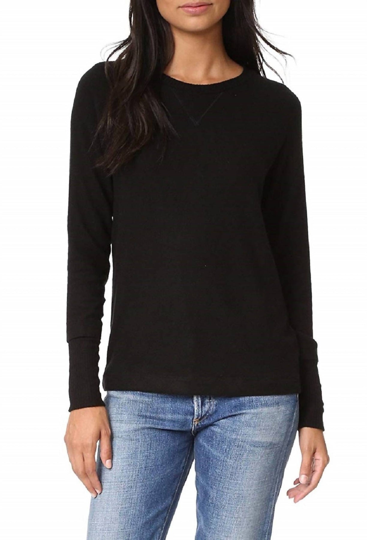 Shala Brushed Sweater In Black