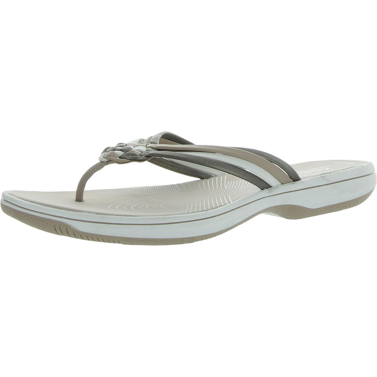 Breeze Coral Faux Leather Criss Cross Flip-Flops