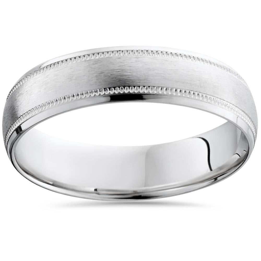 Mens 6mm Platinum Wedding Band Brushed Comfort Fit Ring Size Selectable 7802606714940