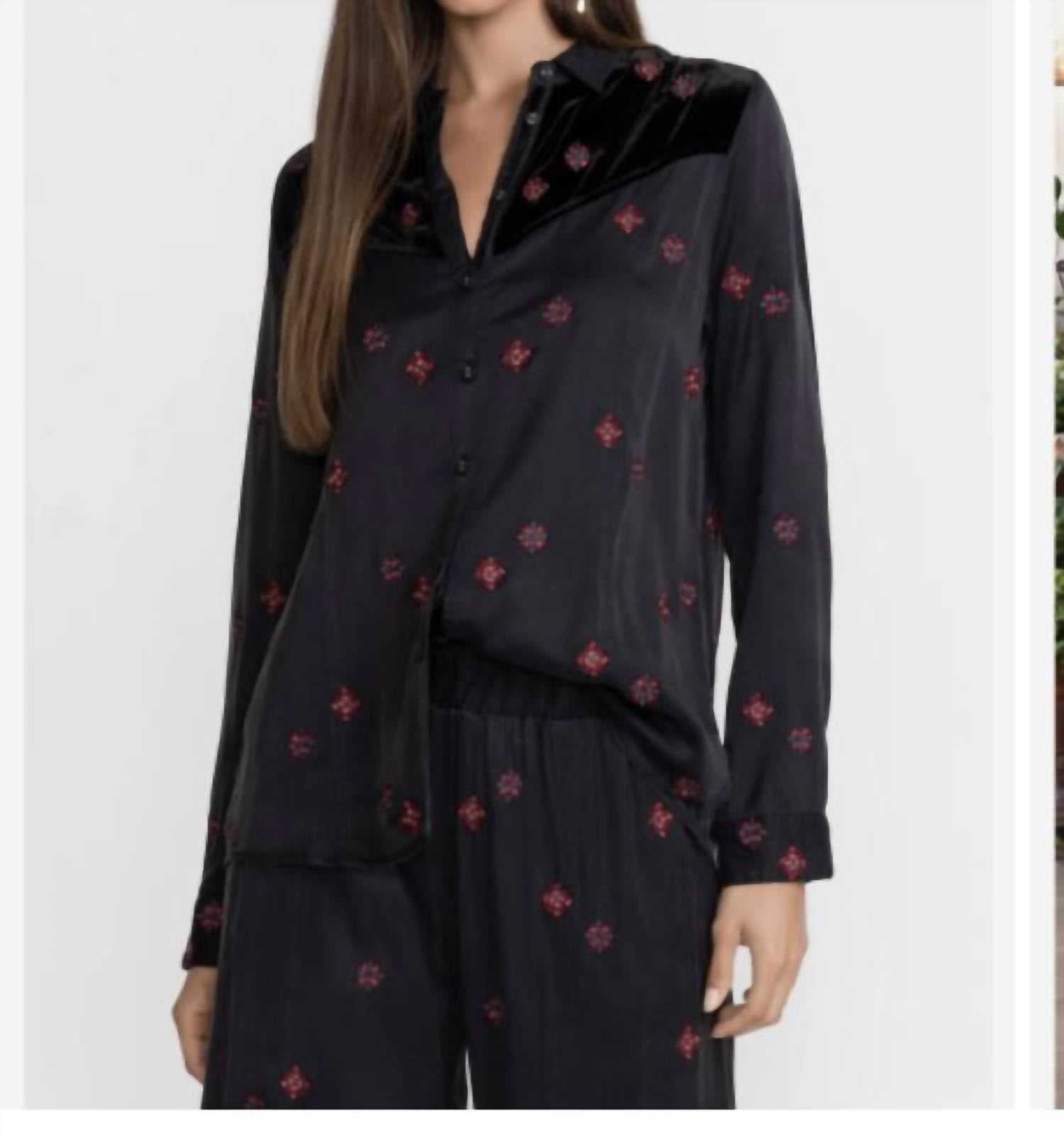 Maxine Western Seamed Shirt In Black