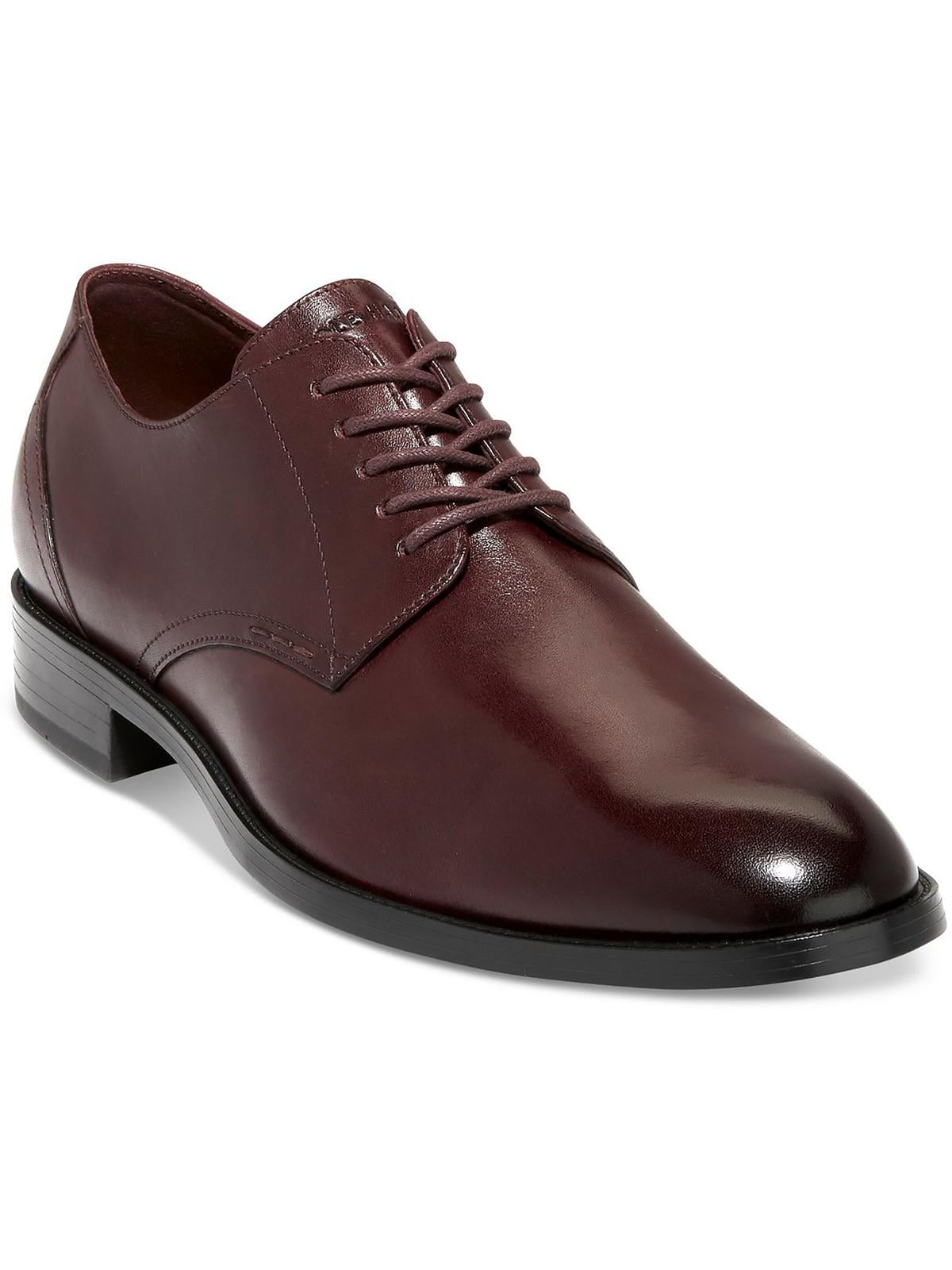 Mens Leather Lace-Up Oxfords