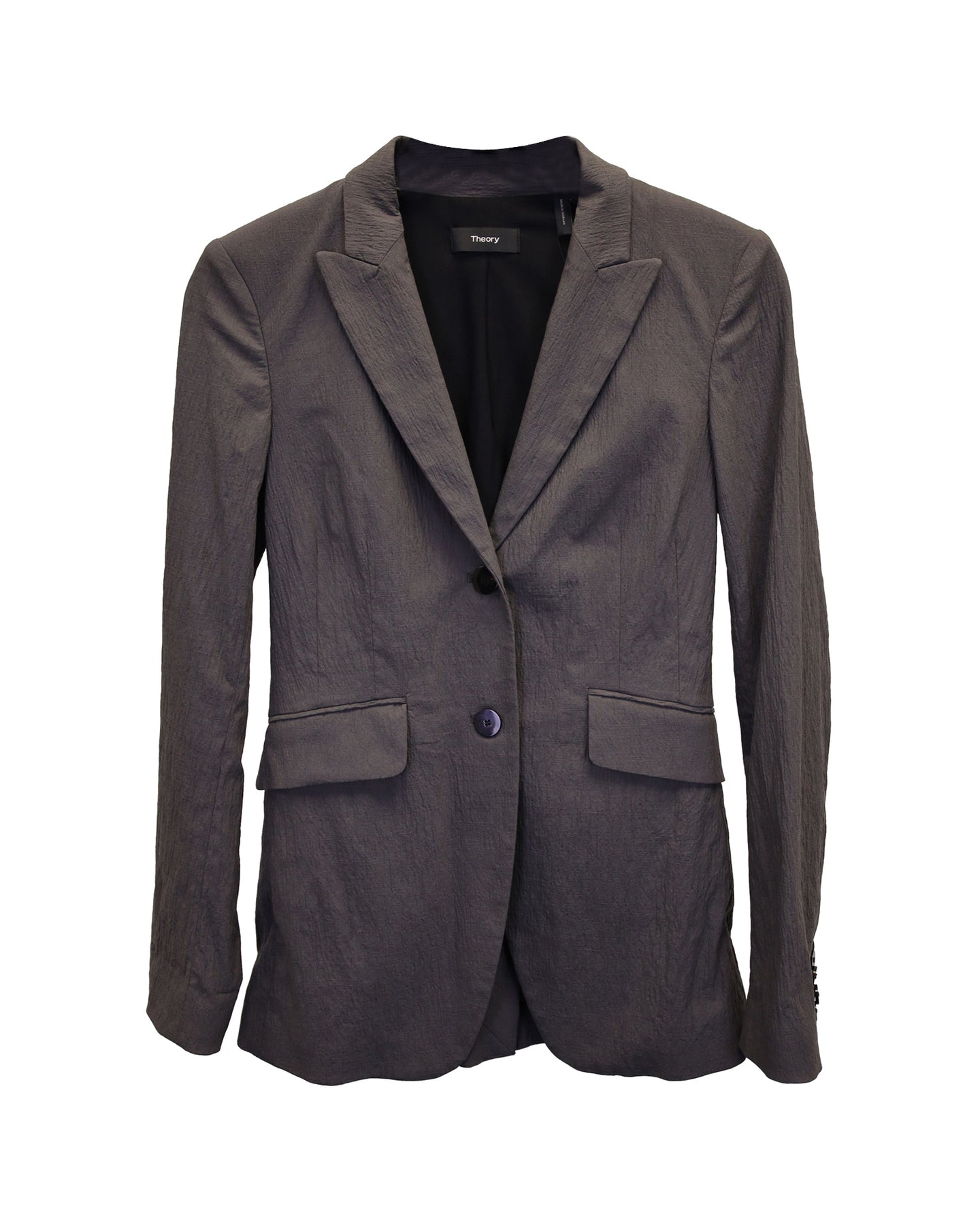 Theory Andorie Seersucker Blazer in Grey Viscose