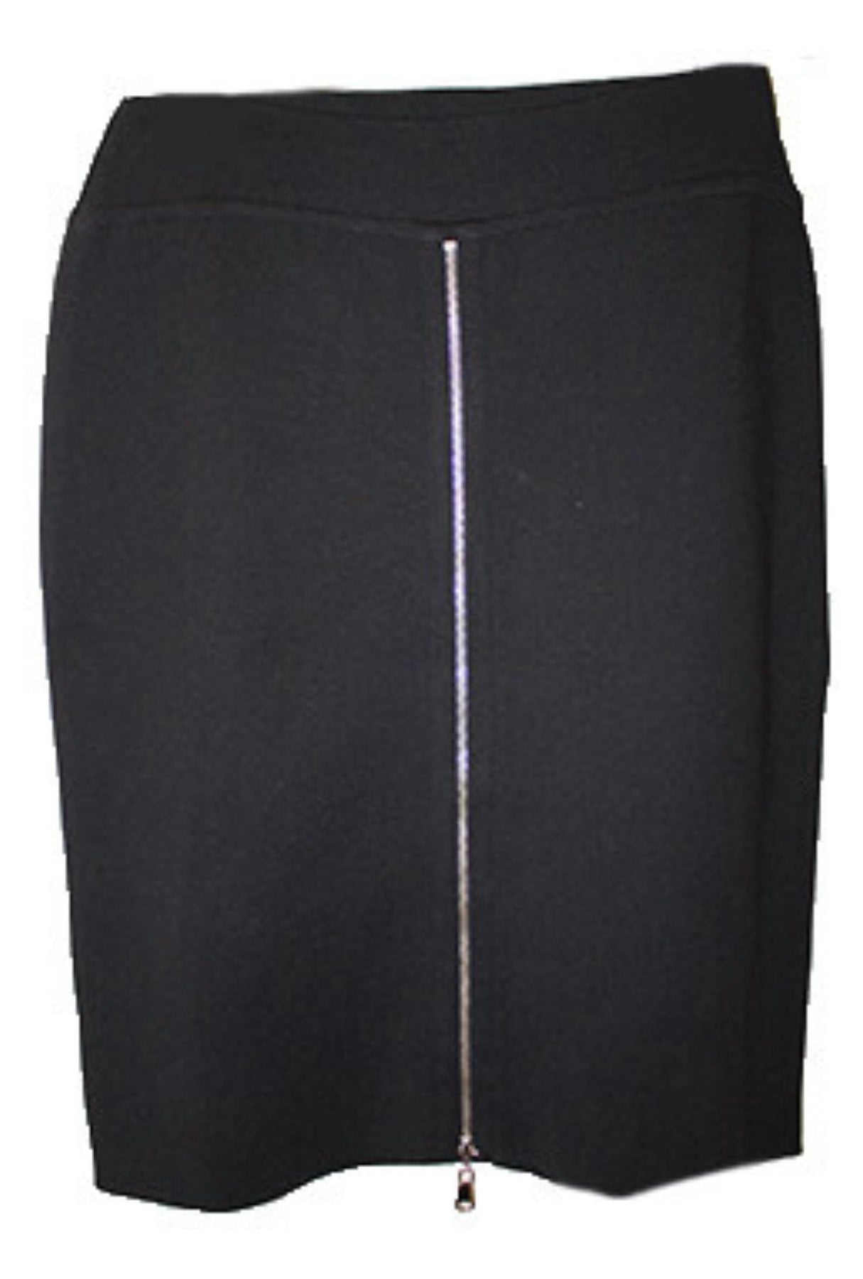 Zippered Midi 25' Skirt In Black/silver