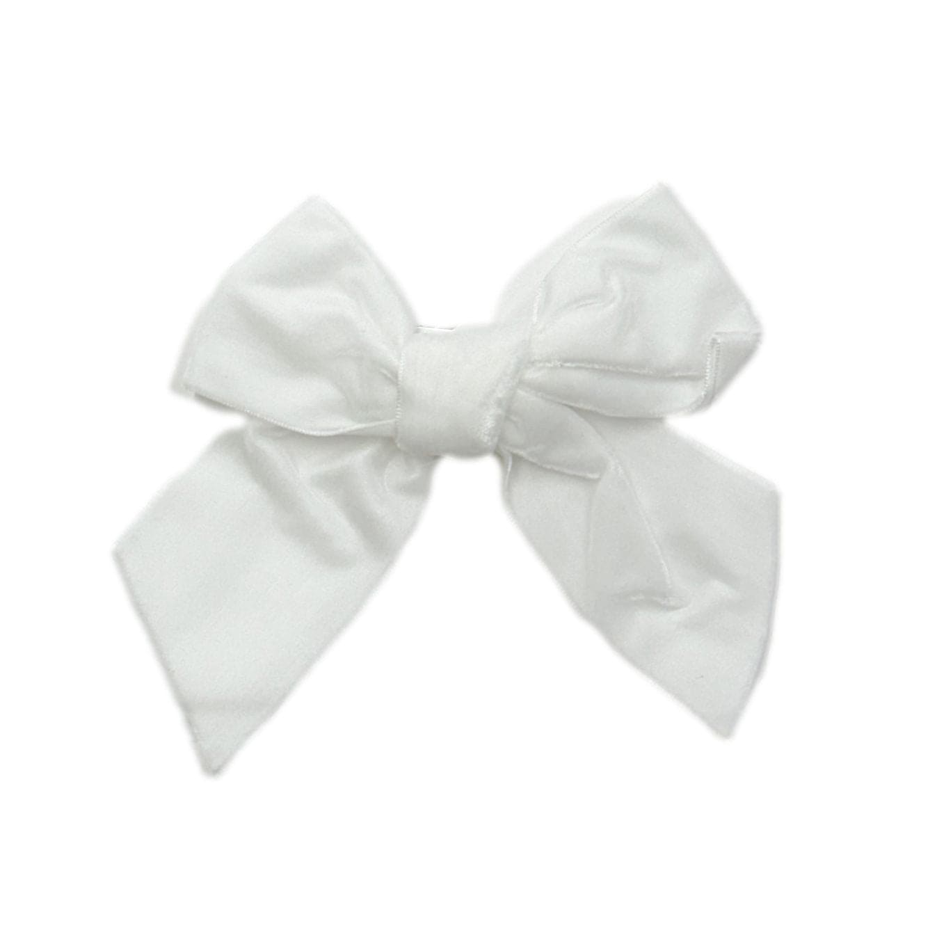 White Velvet Bow Hair Clip 7745615462460