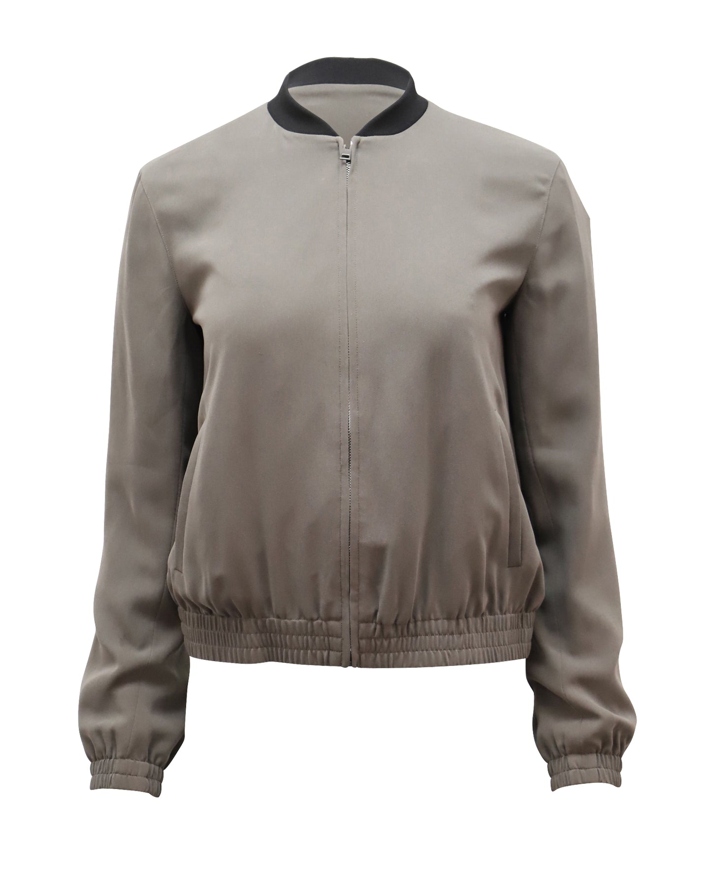 Theory Baharah Crepe Jacket in Olive Green Viscose 7764861059132