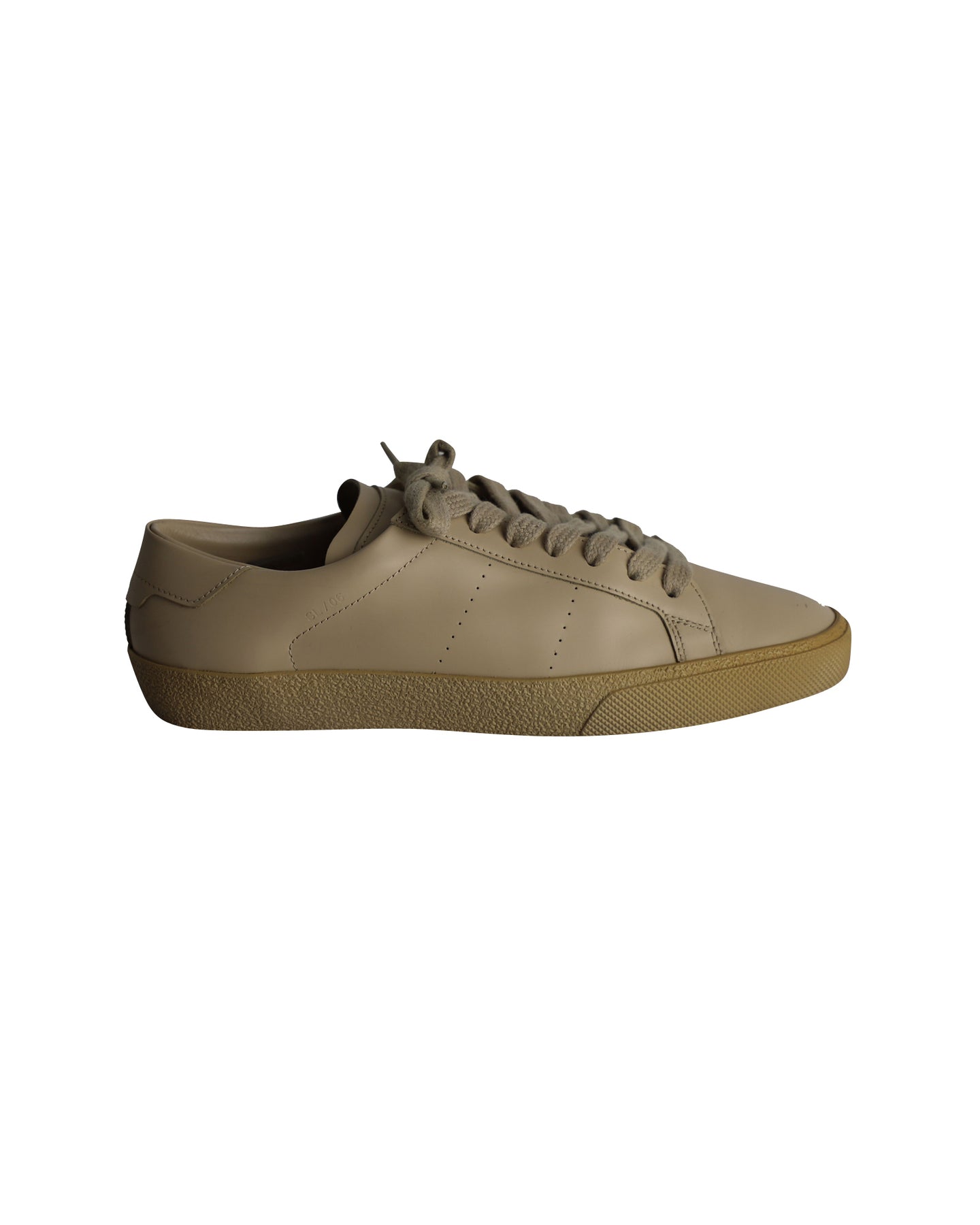 Saint Laurent SL/06 Court Classic Low-Top Sneakers in Beige Calfskin Leather 7802263896124