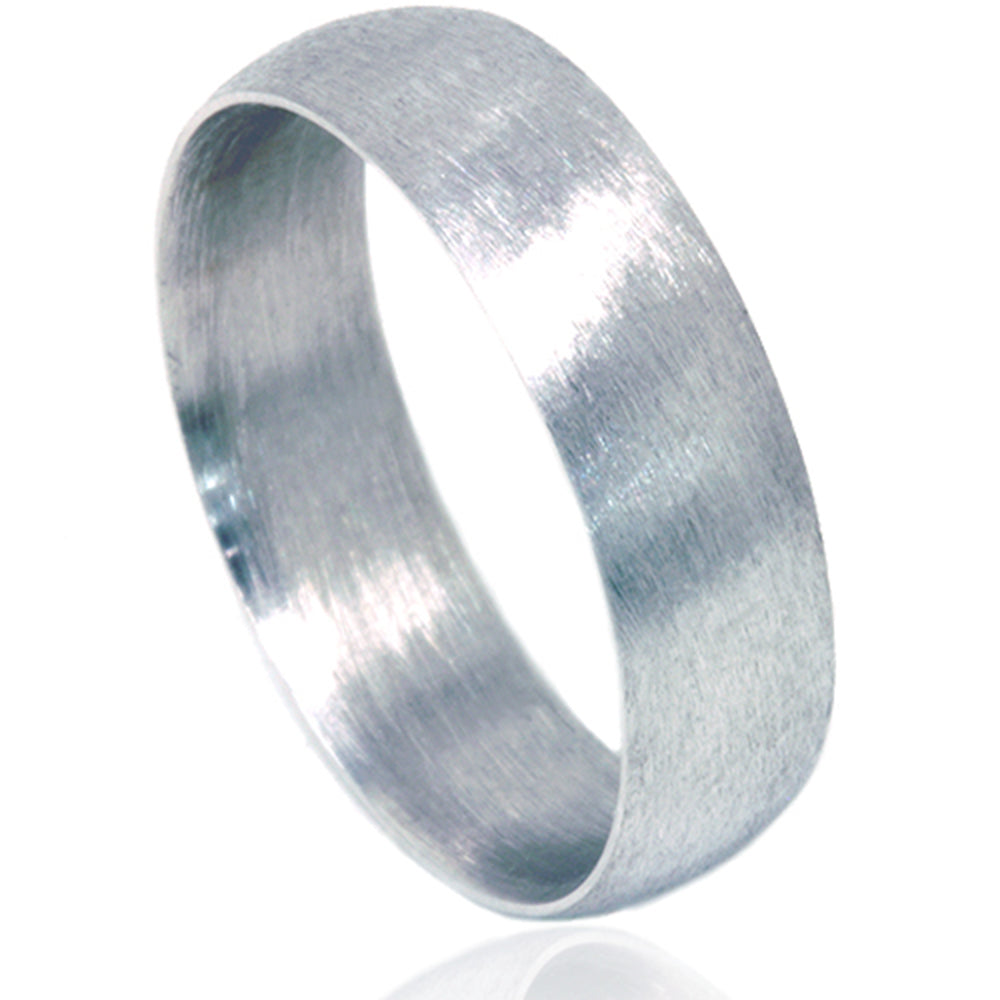 6mm Platinum Matte Finish Wedding Band Size Selectable 7802619265084