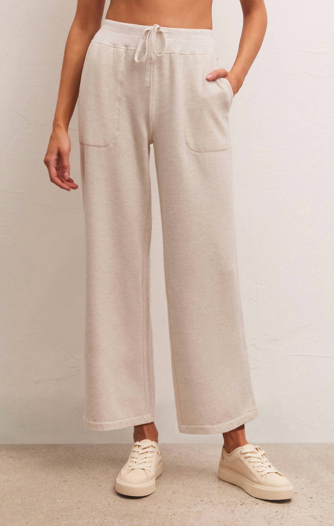 Jet Set Modal Fleece Pant In Light Oatmeal
