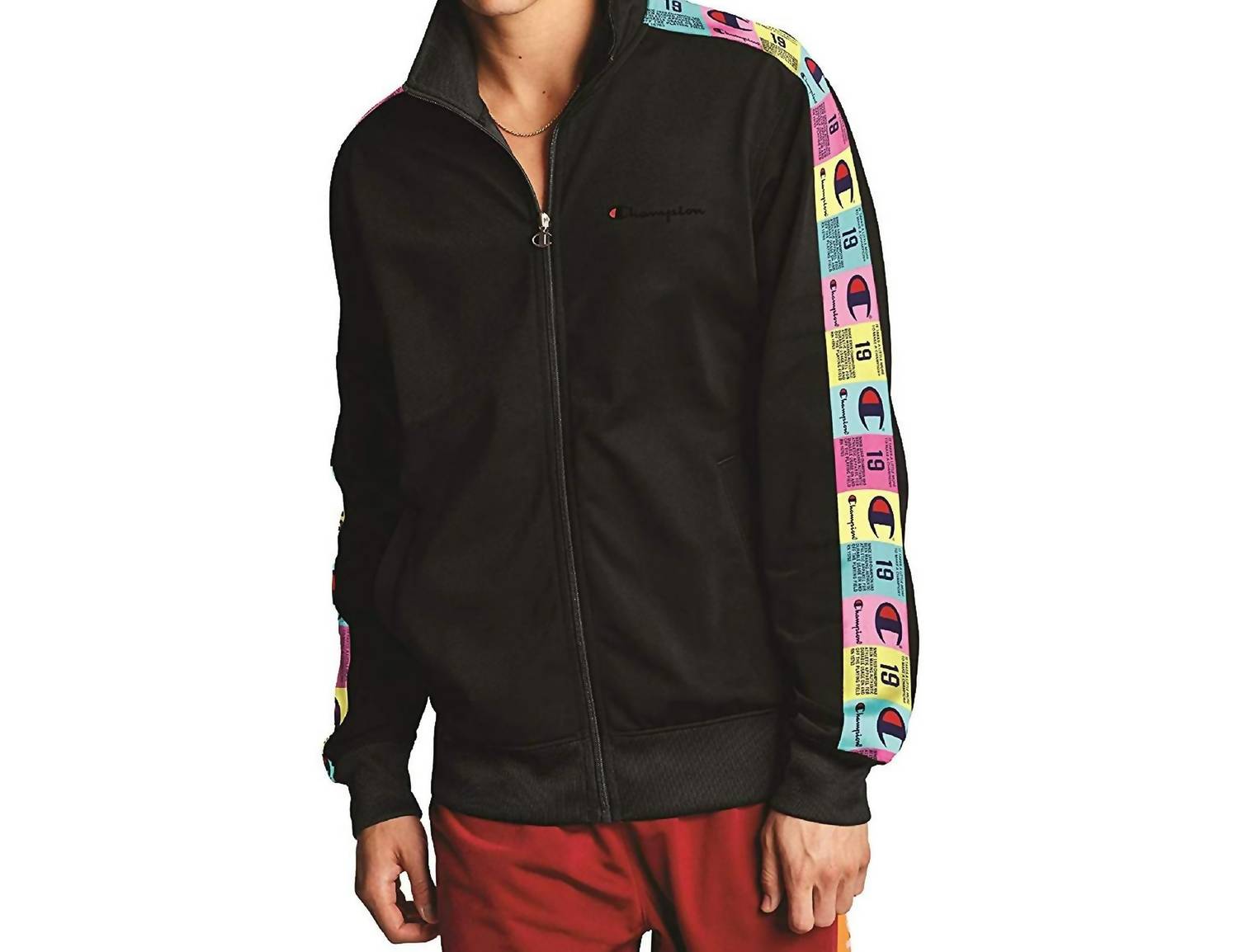 Men's Tag Taping Track Jacket In Black 7745929969724