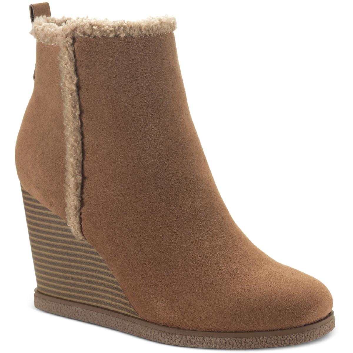 Camillia F Faux Suede Ankle Wedge Boots