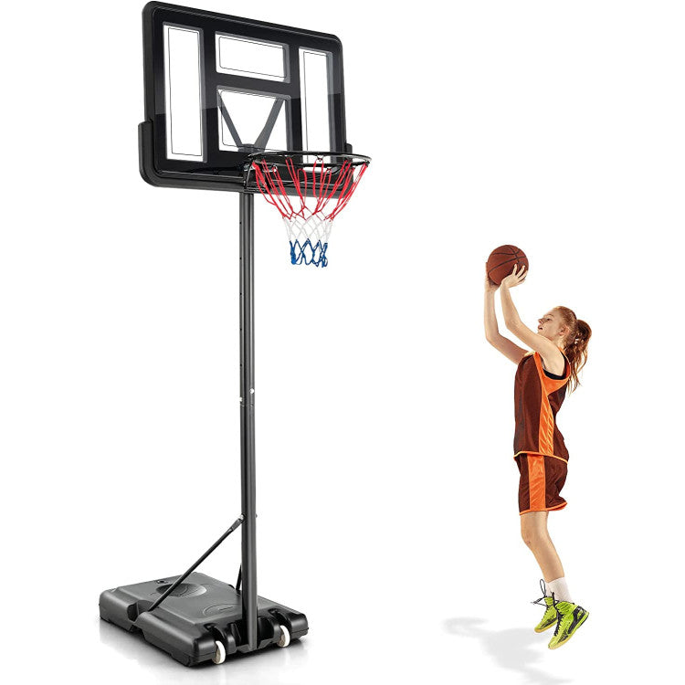 4.25-10 Feet Adjustable Basketball Hoop System with 44 Inch Backboard-A 7701834629180