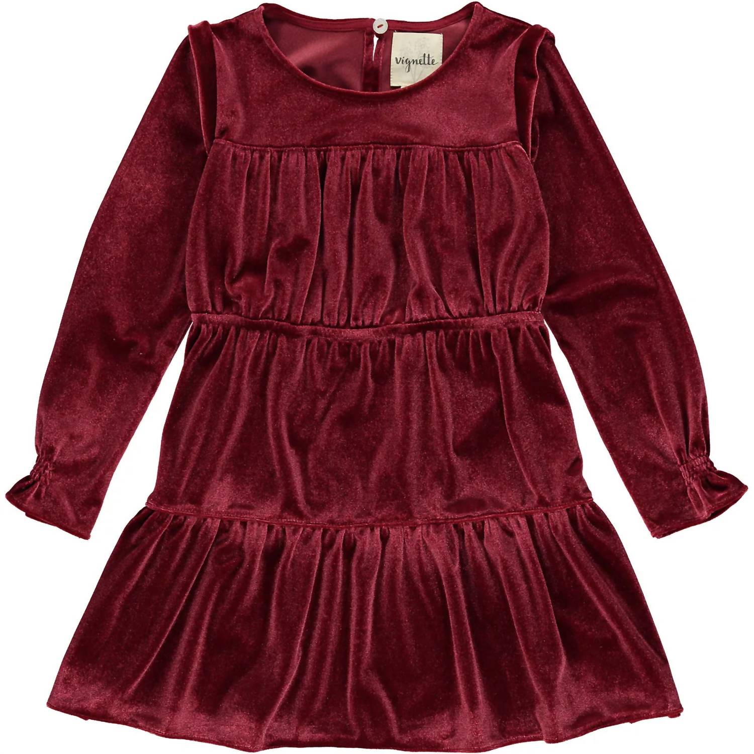 Girl's Bennett Dress In Burgundy