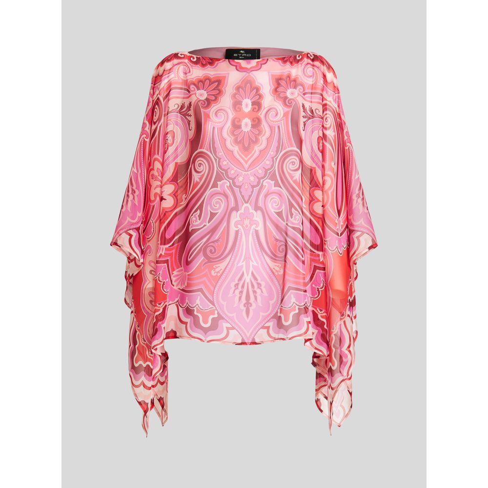 Paisley Pattern Silk Poncho