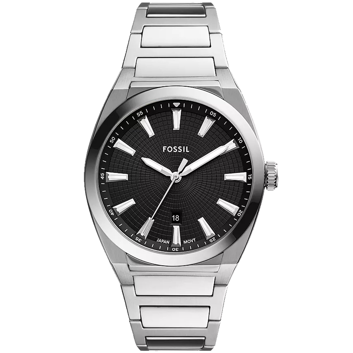 Fossil Men's Everett 3 Hand Black Dial Watch