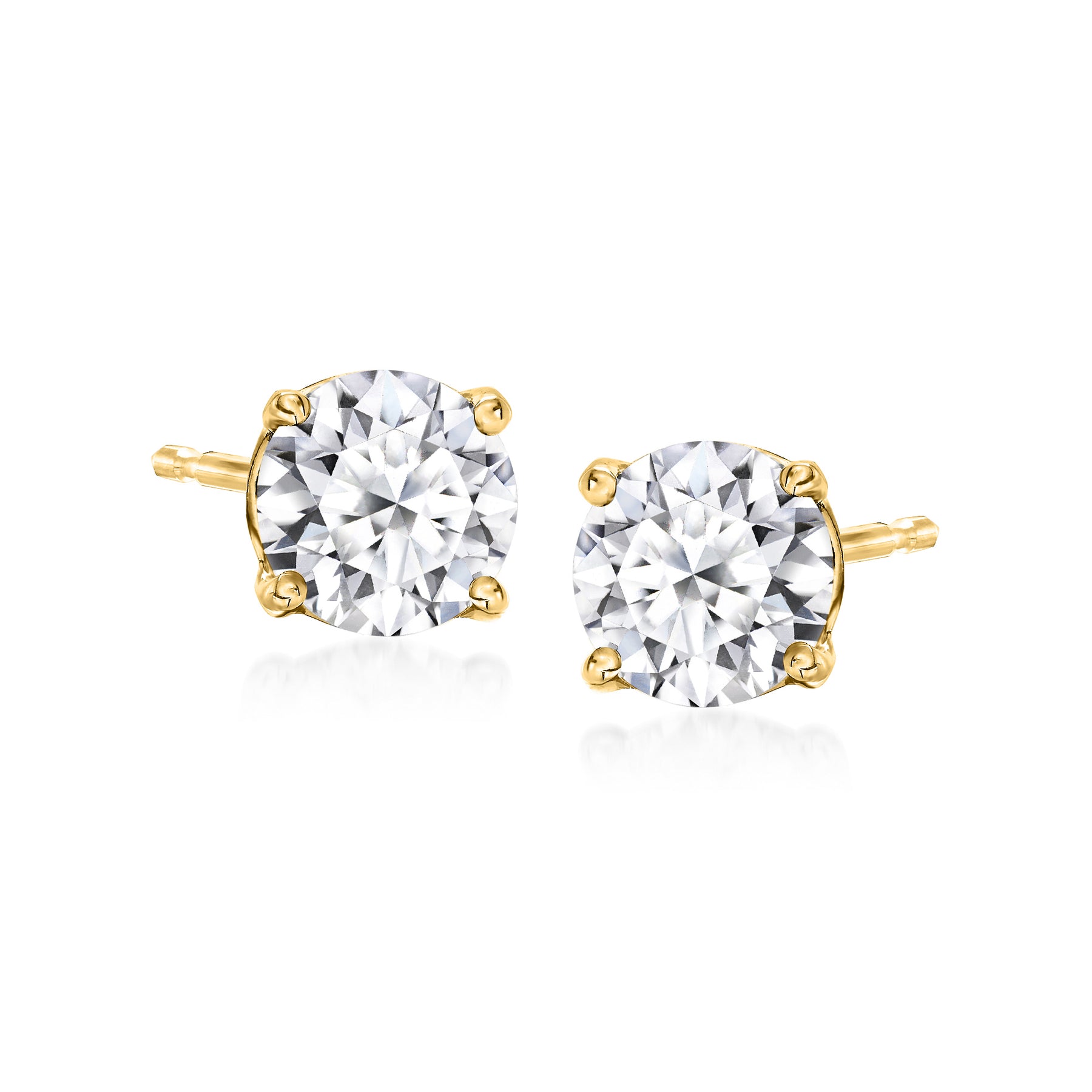 Ross-Simons Lab-Grown Diamond Stud Earrings in 14kt Yellow Gold