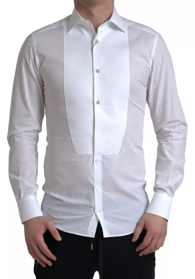 Dolce & Gabbana Bib Cotton Poplin Men Formal Men's Shirt (Pre-Owned) 7731386974268