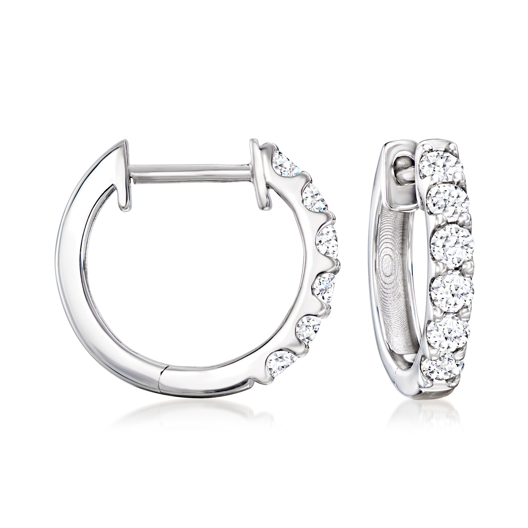Ross-Simons Lab-Grown Diamond Hoop Earrings in Sterling Silver 7194306936892