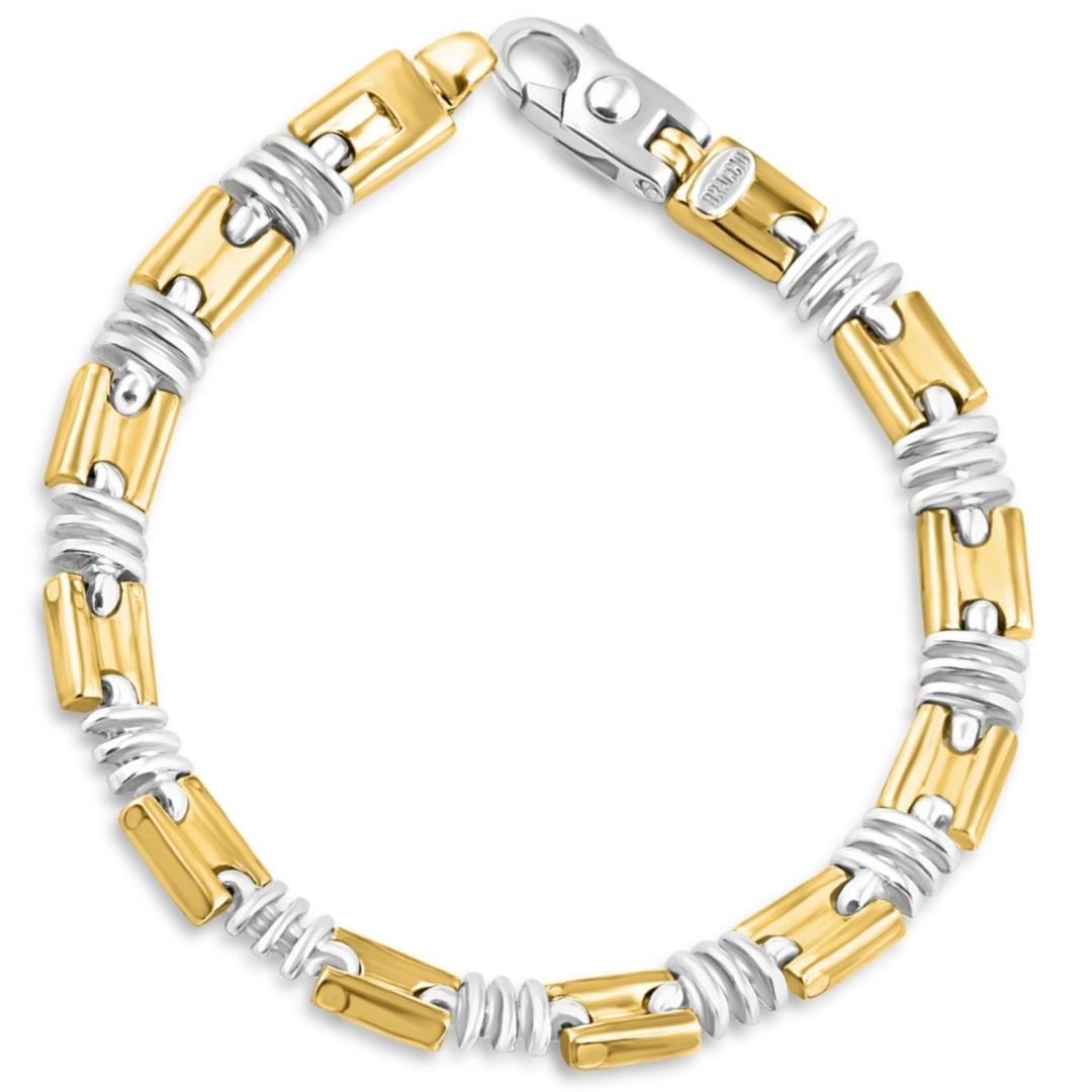 Men's Solid Designer Mariner 14k Gold (28grams) or Platinum (45gram) Two Tone 5.5mm Bracelet 8 7802611040316