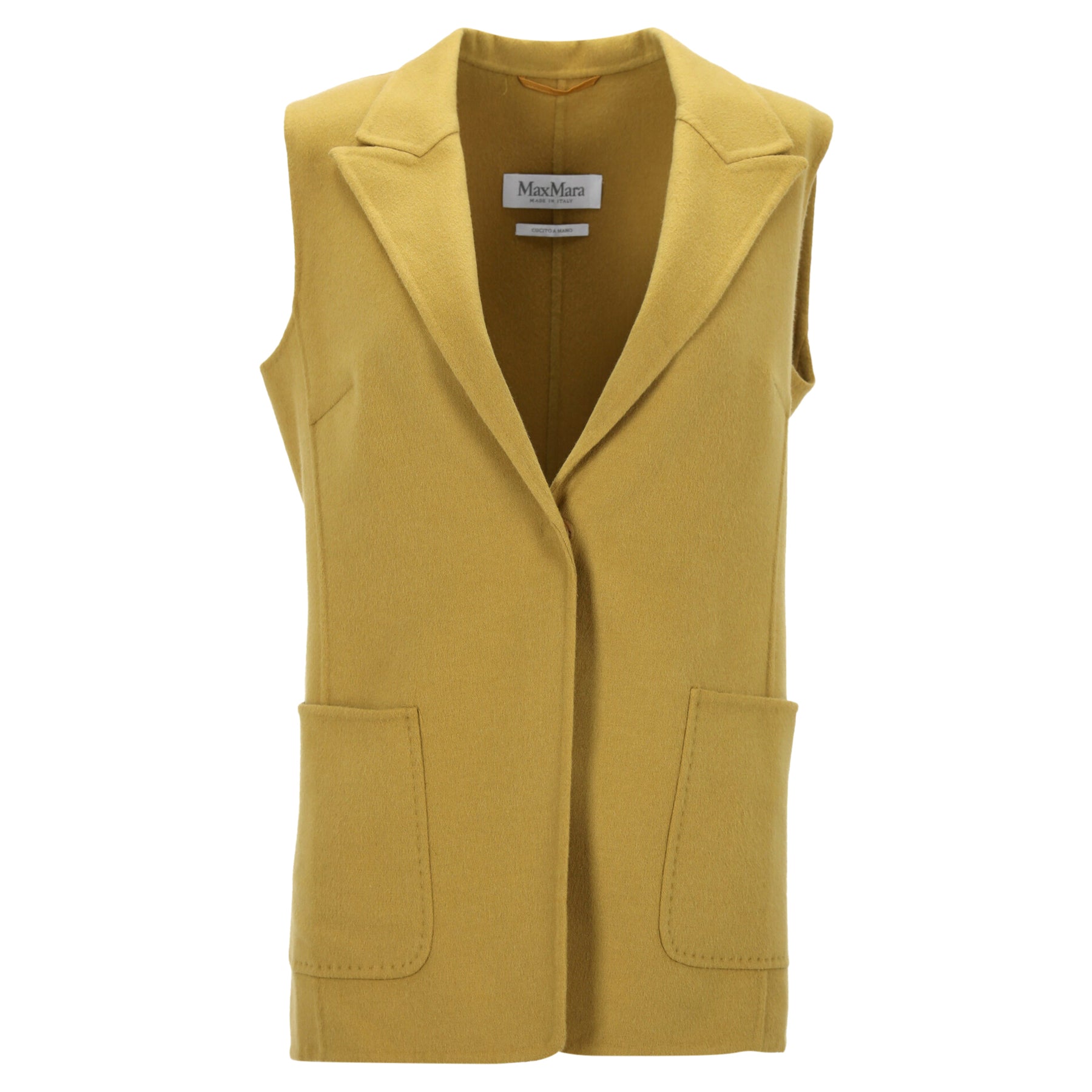Max Mara Double Faced Vest in Yellow Wool 7745649901628