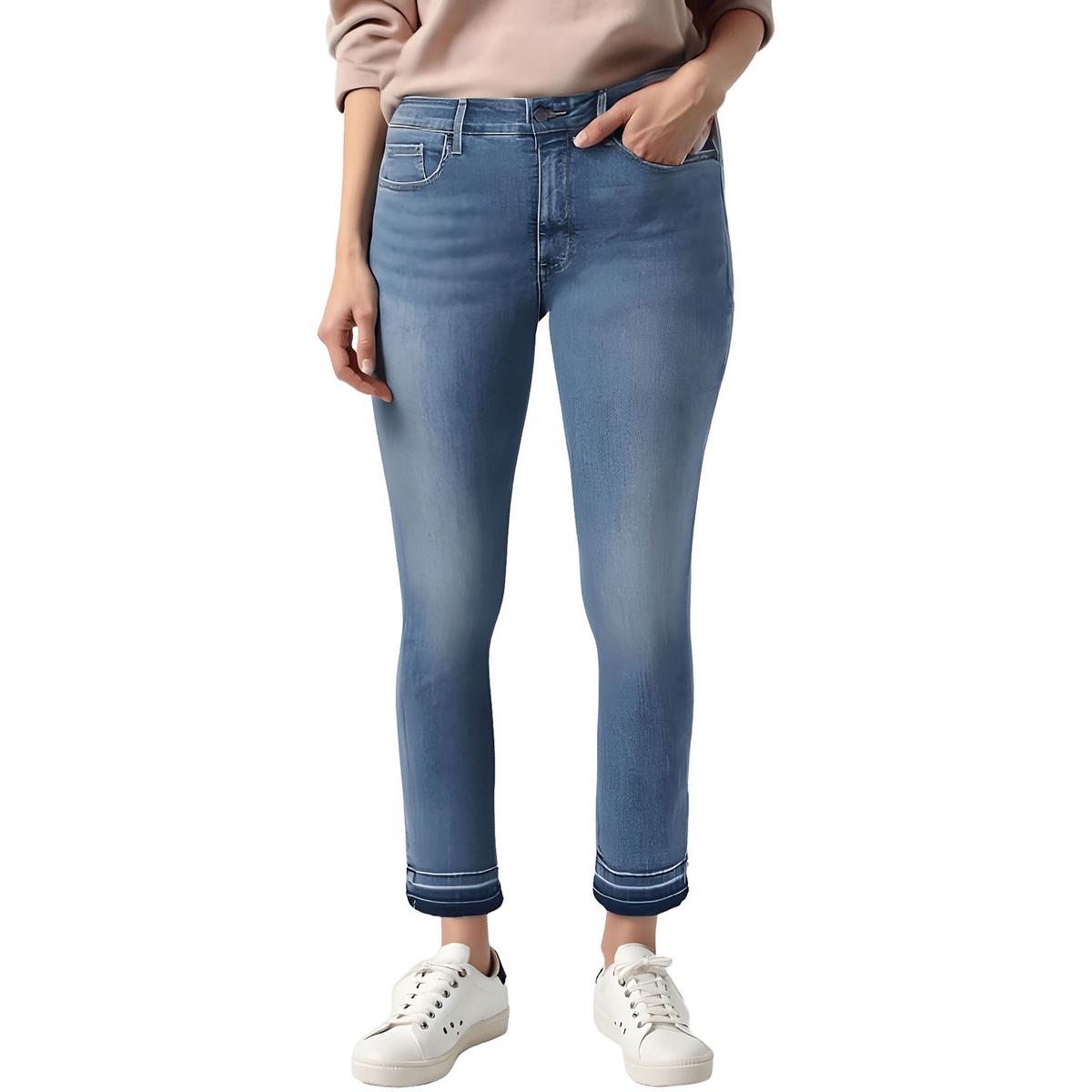 Plus Marilyn Raw Hem Cotton Ankle Jeans