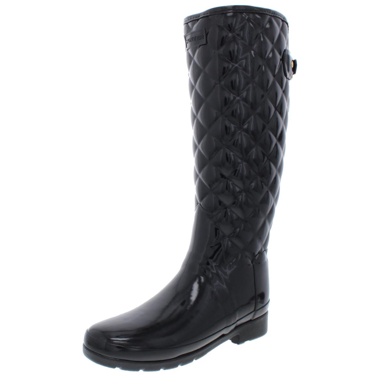 Refined Gloss Tall Knee-Length Rain Boots