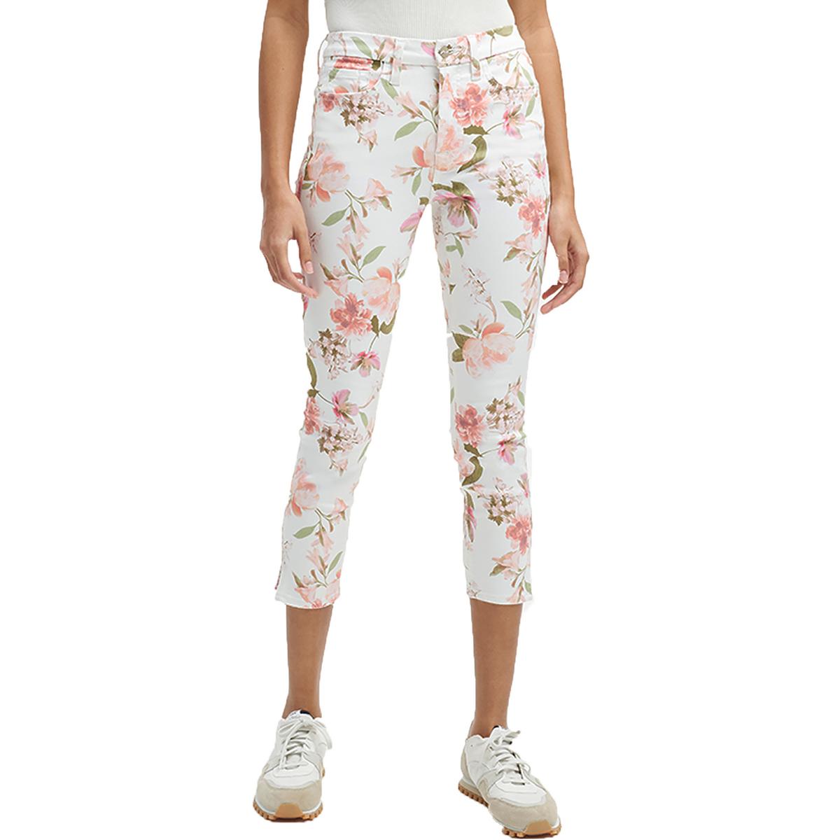 Floral Print Denim Cropped Jeans