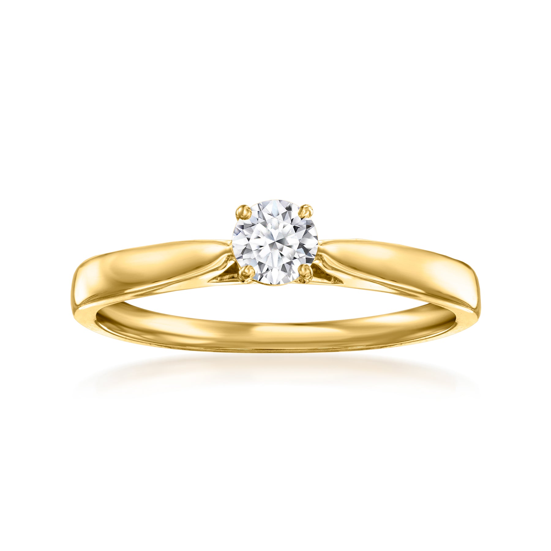 Ross-Simons Lab-Grown Diamond Solitaire Ring in 18kt Gold Over Sterling